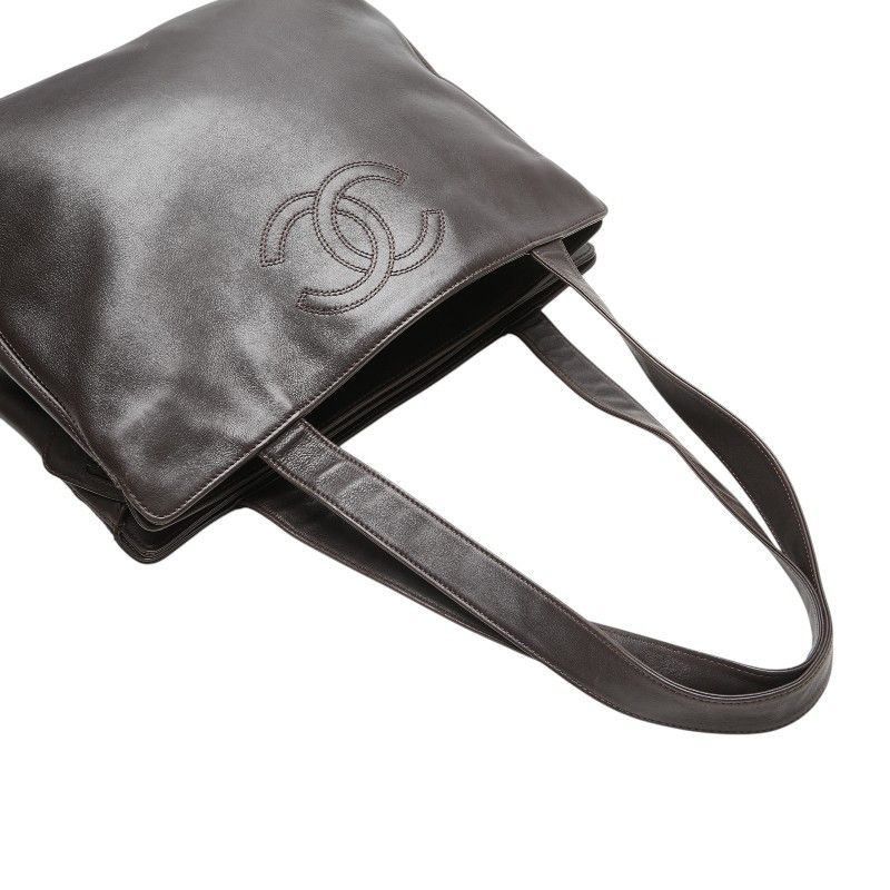 Chanel Chanel Chanel Coco Mark Lambskin Tote Bag Leather Tote Bag Size ONE SIZE - 4 Thumbnail