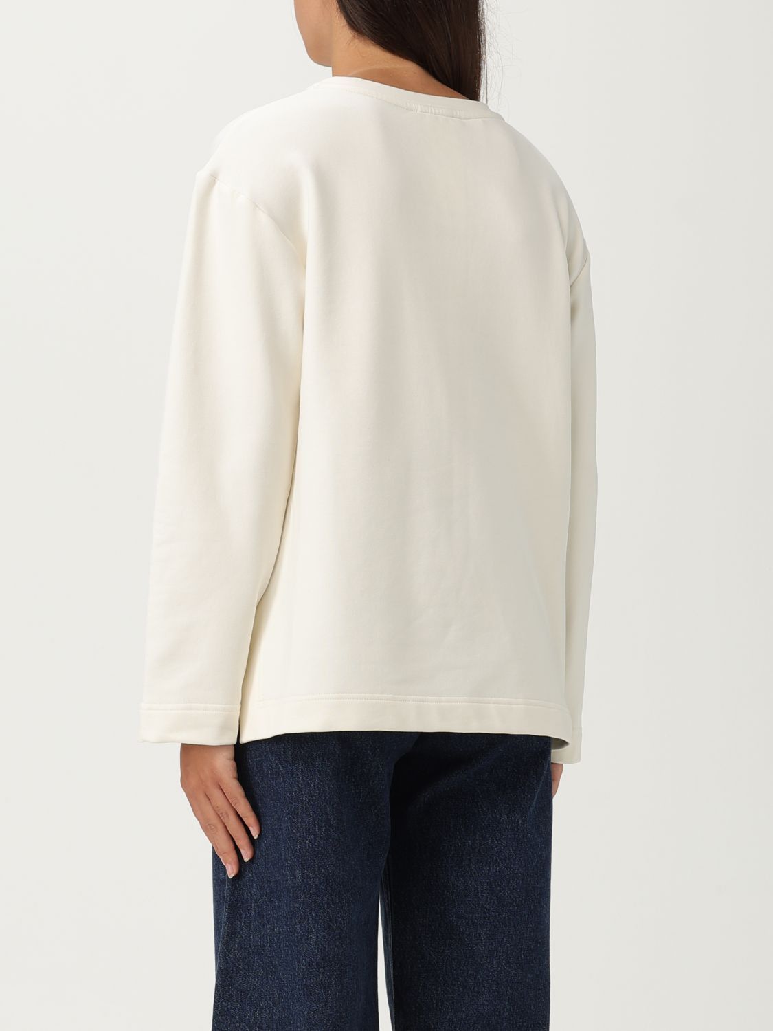 Max Mara Max Mara Sweatshirt Woman White Size L / US 10 / IT 46 - 2 Thumbnail