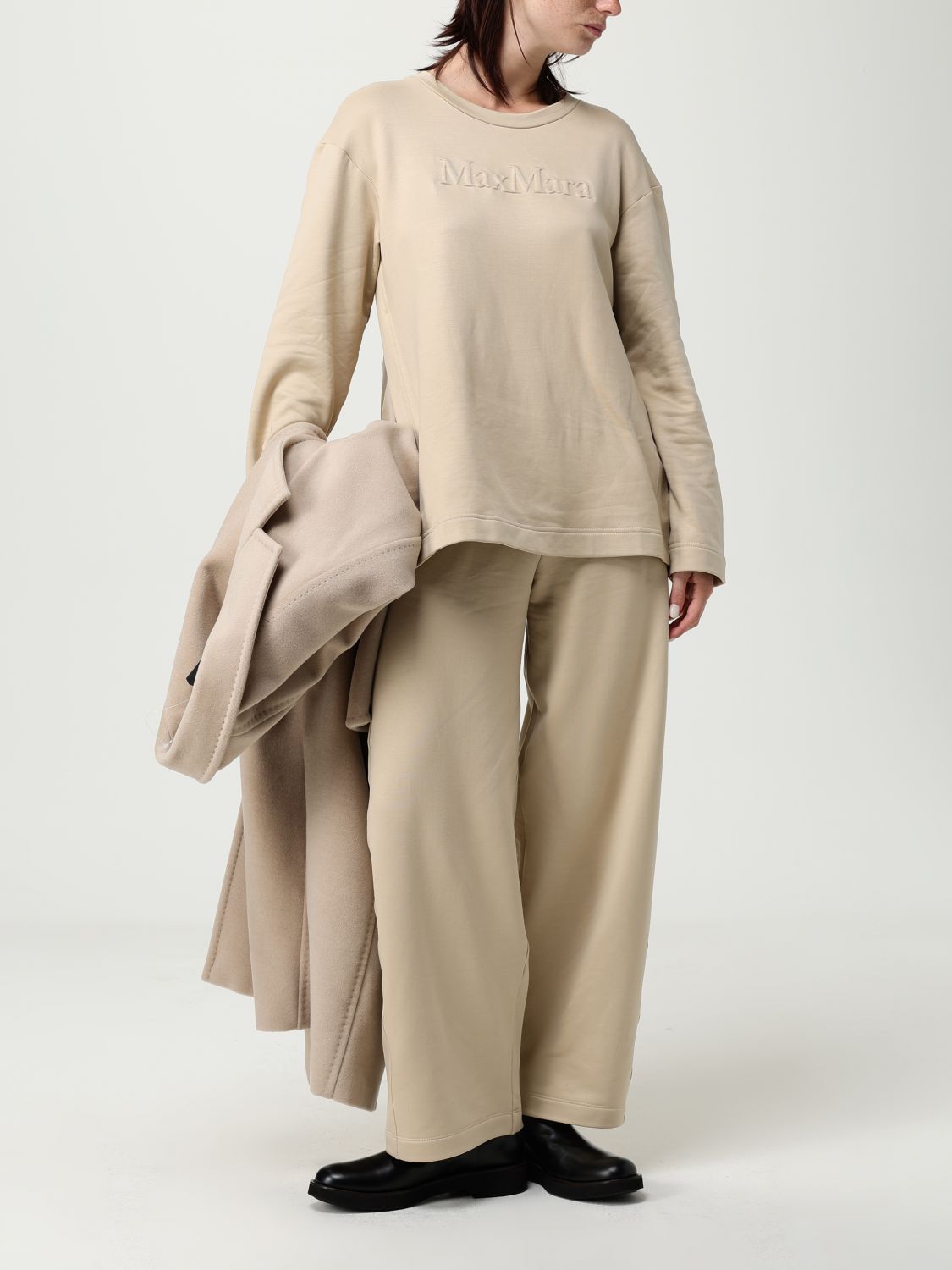 Max Mara Max Mara Sweatshirt Woman Camel Size L / US 10 / IT 46 - 2 Thumbnail