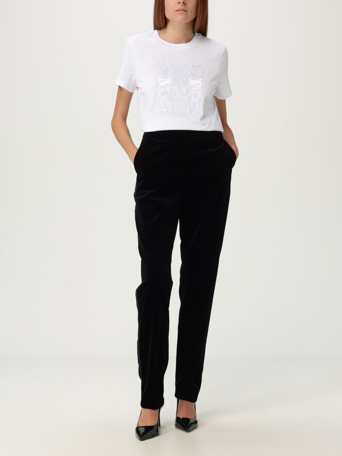 Max Mara Max Mara T-Shirt Woman White Size XS / US 0-2 / IT 36-38 - 2 Thumbnail