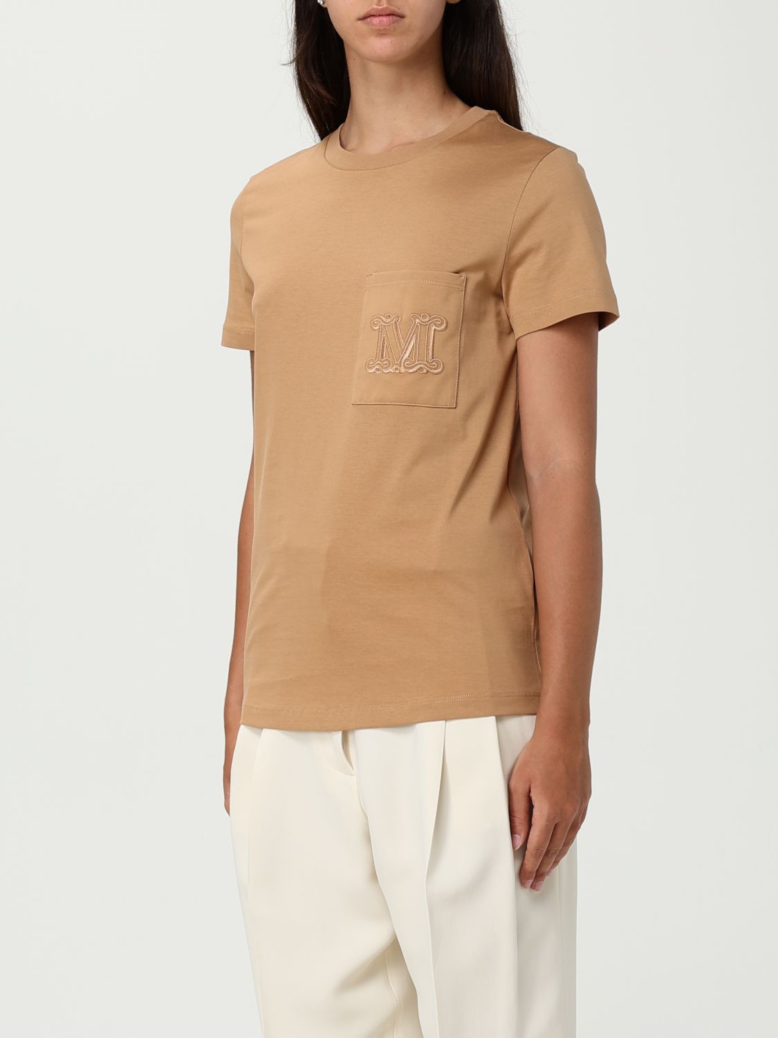 Max Mara Max Mara T-Shirt Woman Camel Size XS / US 0-2 / IT 36-38 - 3 Thumbnail