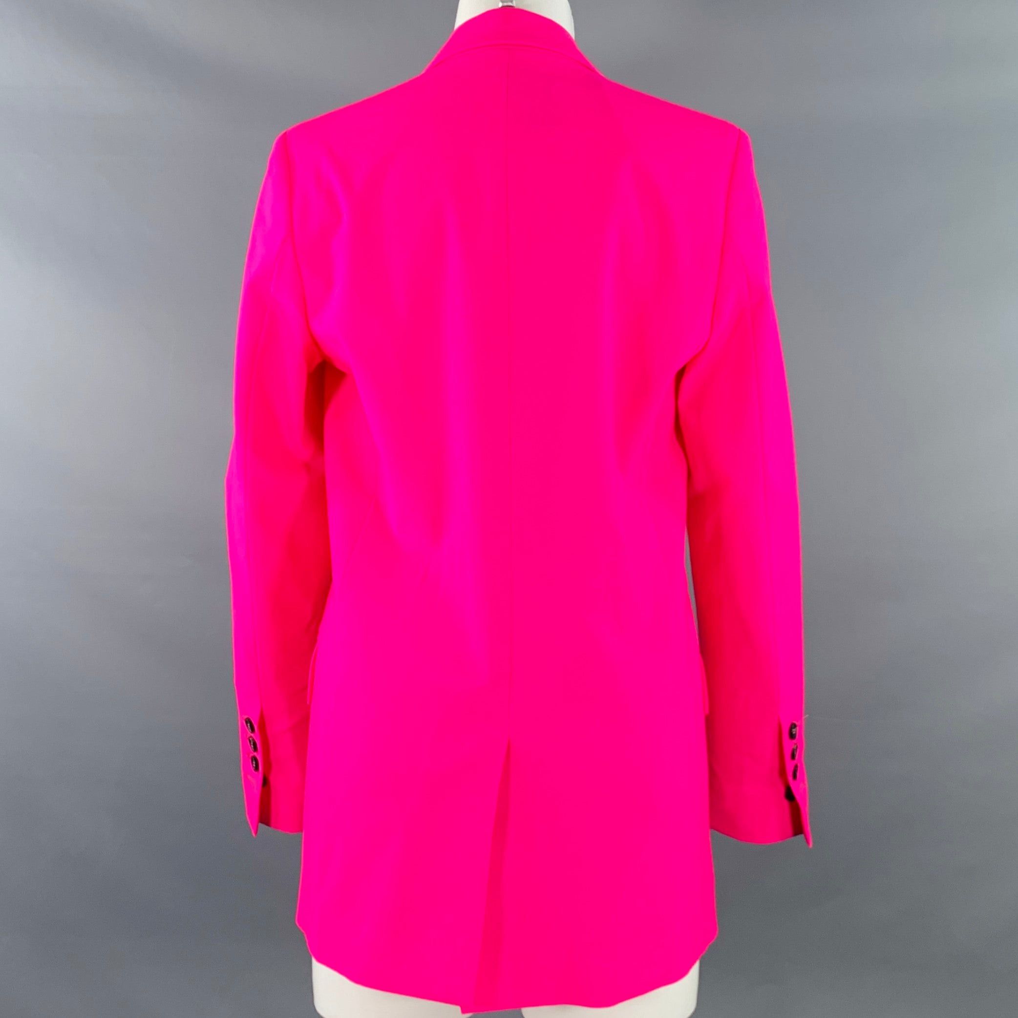 ジャケット Pink Peak Lapels Wool Blazer 2 Pink Wool Blend Peak Lapel Single Button Jacket Blazer