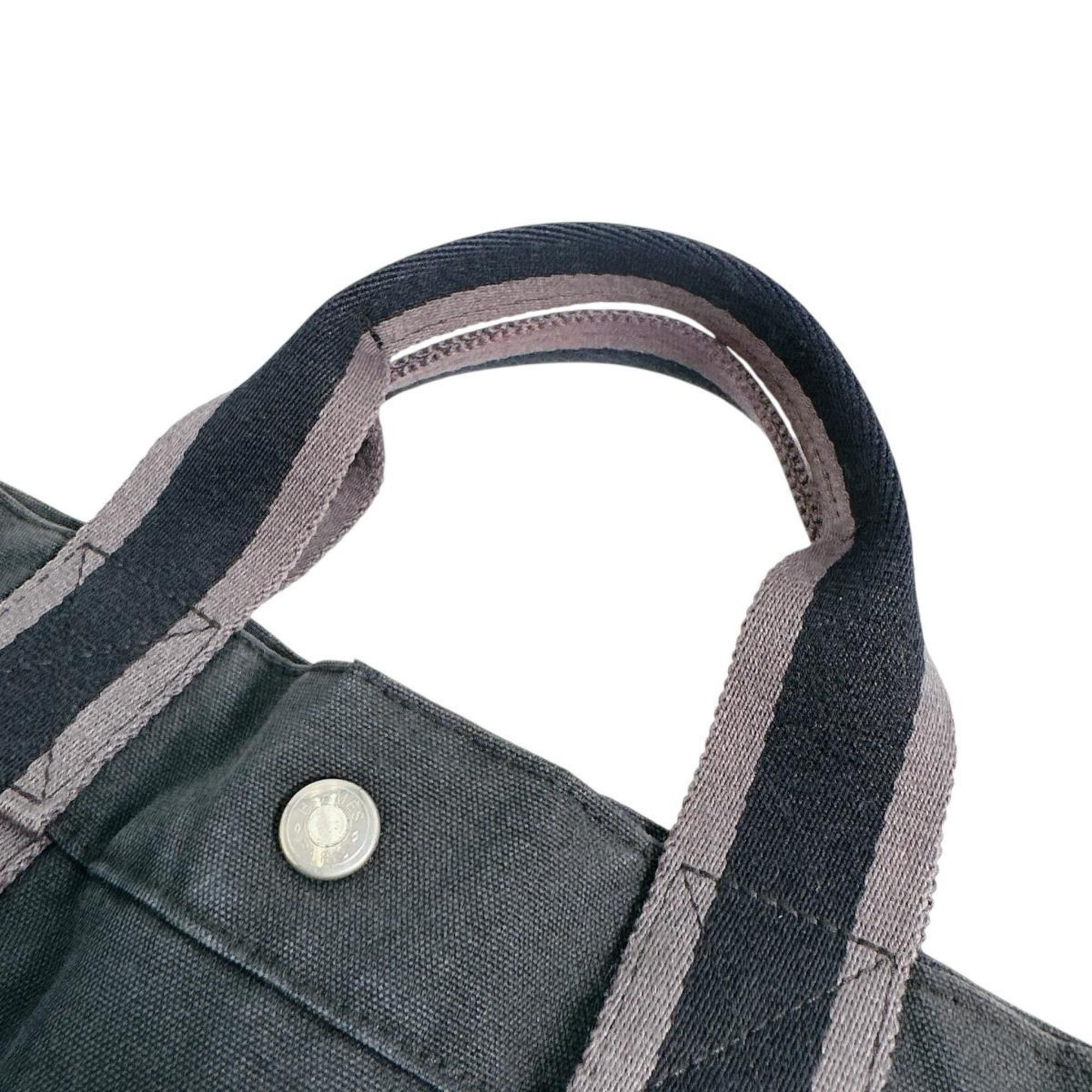 Hermes Hermès HERMES Tote Bag MM Air Line Canvas Black Size ONE SIZE - 9 Thumbnail