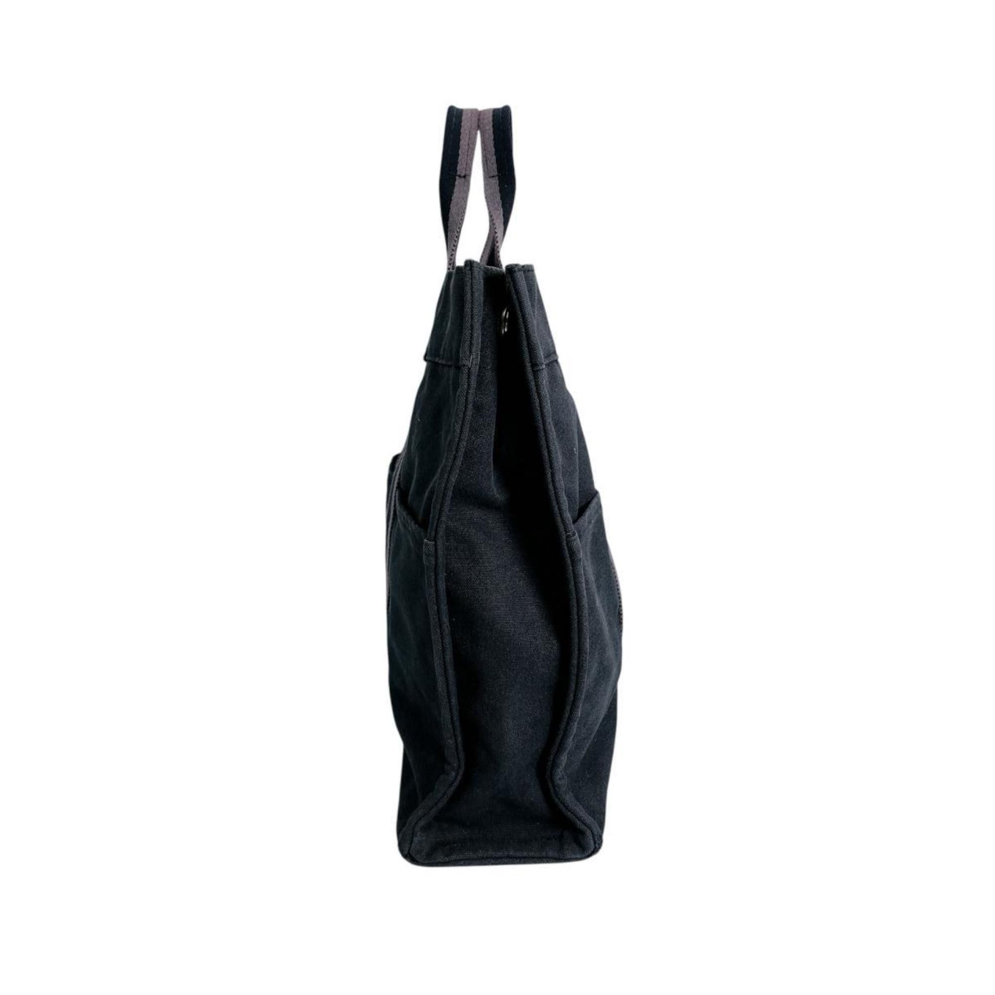 Hermes Hermès HERMES Tote Bag MM Air Line Canvas Black Size ONE SIZE - 3 Thumbnail