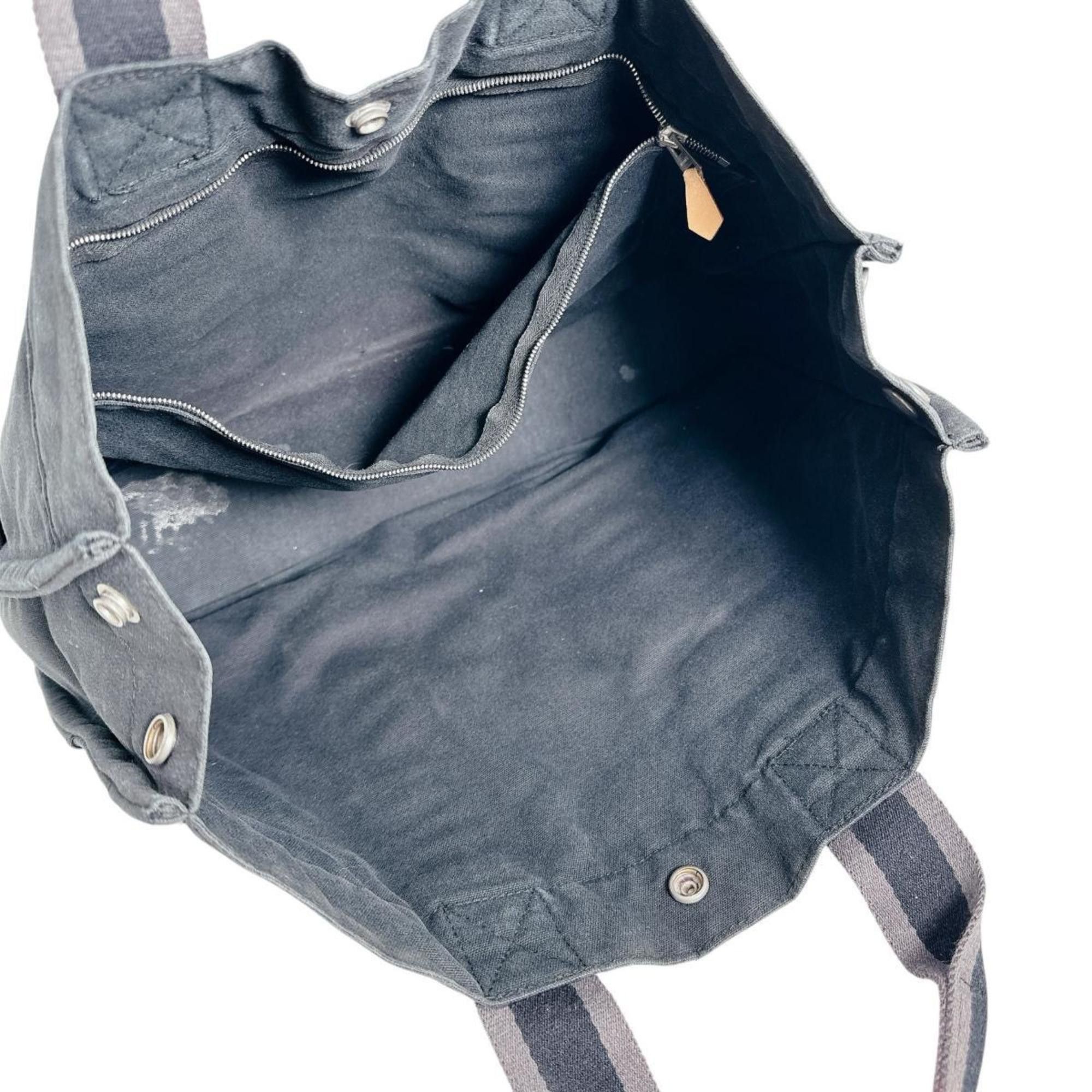 Hermes Hermès HERMES Tote Bag MM Air Line Canvas Black Size ONE SIZE - 10 Thumbnail