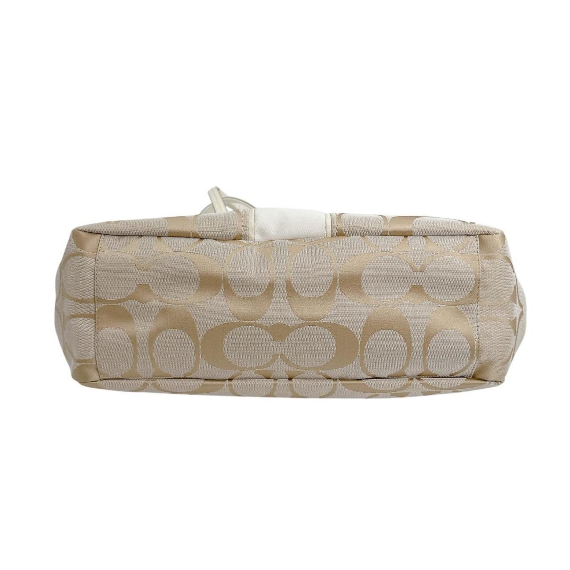 Coach Coach Mother's Canvas Handbag, Tote Bag, 2-Way A1381-F21865, Beige Size ONE SIZE - 4 Thumbnail