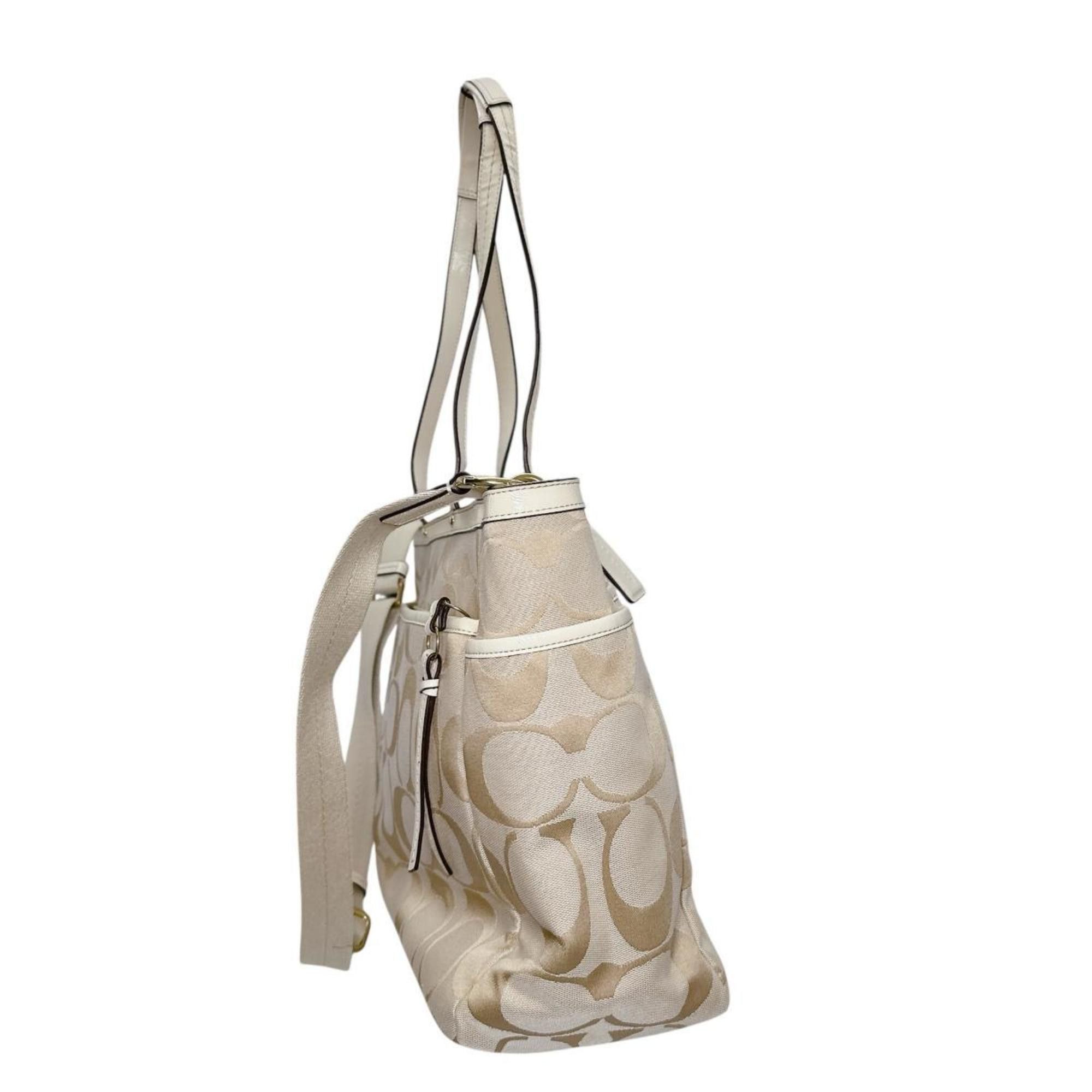 Coach Coach Mother's Canvas Handbag, Tote Bag, 2-Way A1381-F21865, Beige Size ONE SIZE - 3 Thumbnail