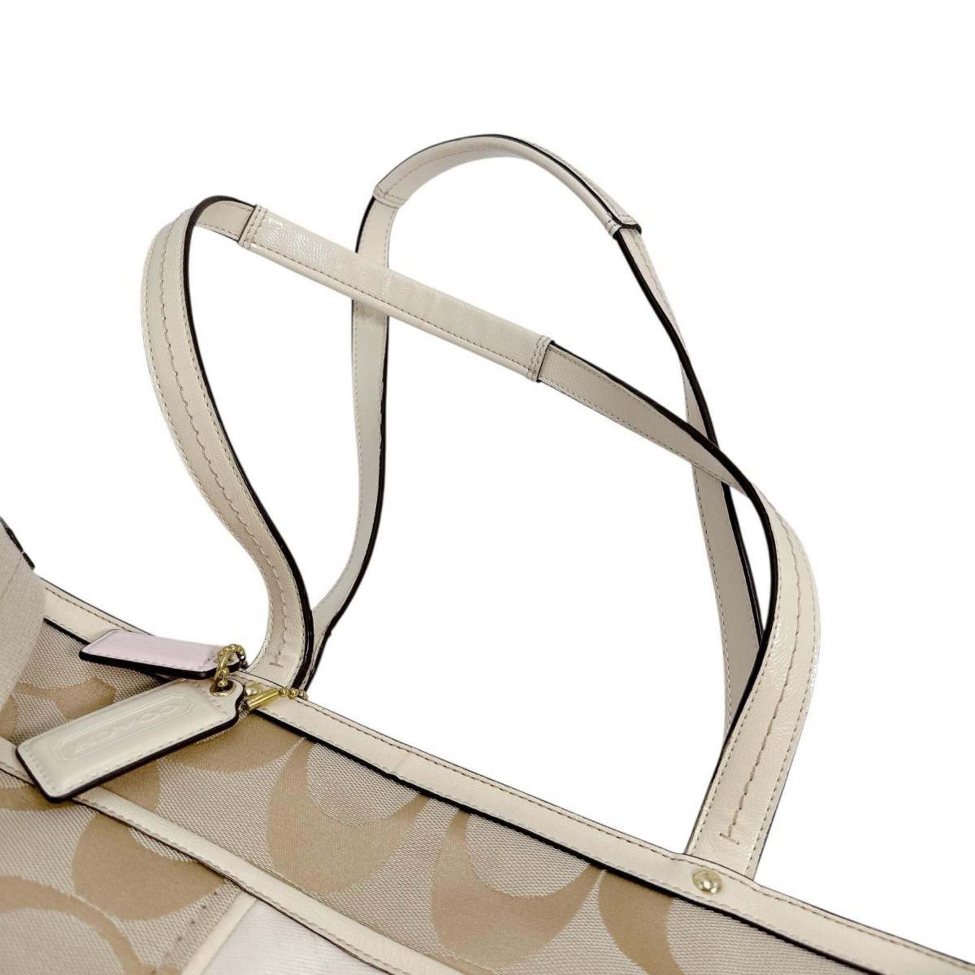 Coach Coach Mother's Canvas Handbag, Tote Bag, 2-Way A1381-F21865, Beige Size ONE SIZE - 9 Thumbnail