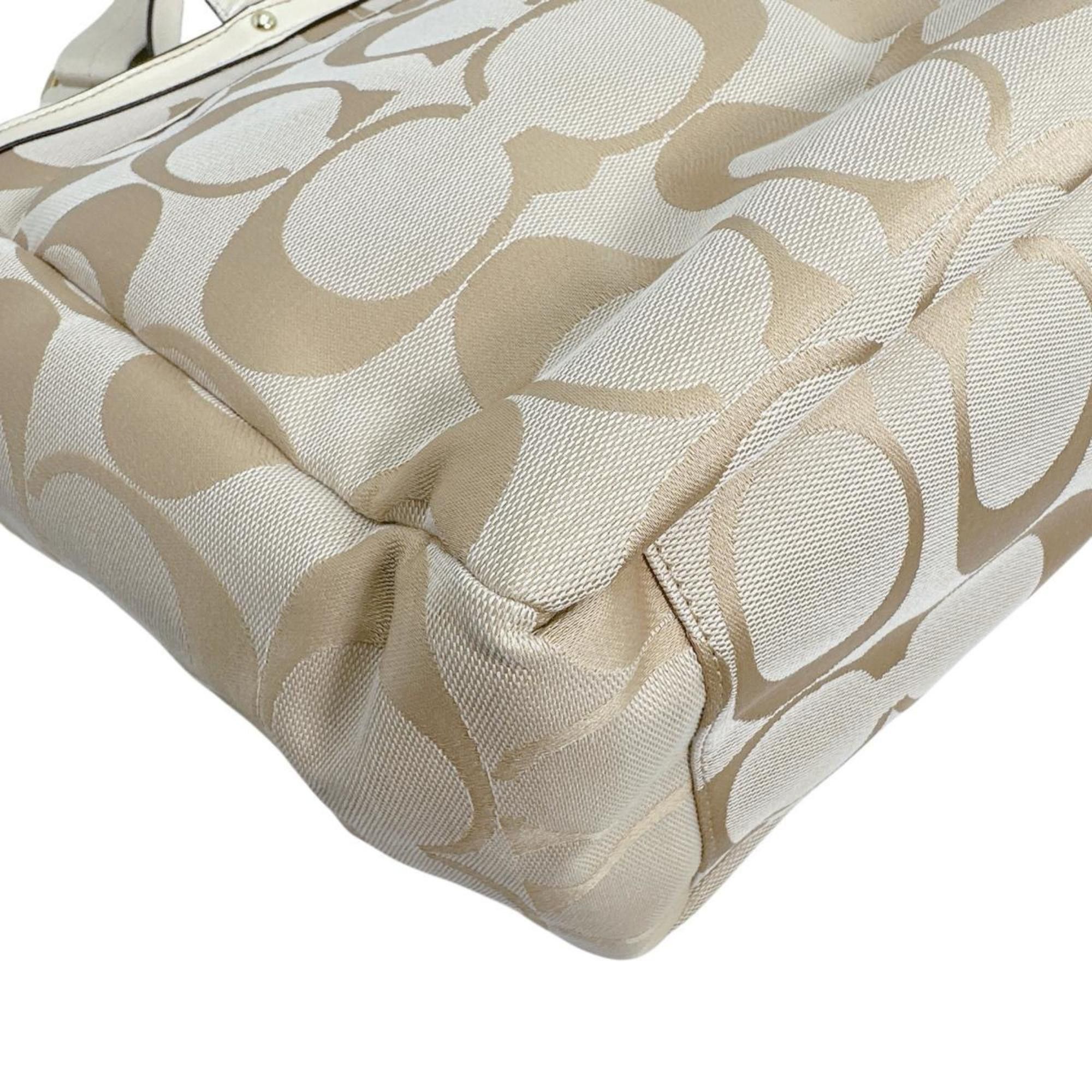 Coach Coach Mother's Canvas Handbag, Tote Bag, 2-Way A1381-F21865, Beige Size ONE SIZE - 8 Thumbnail