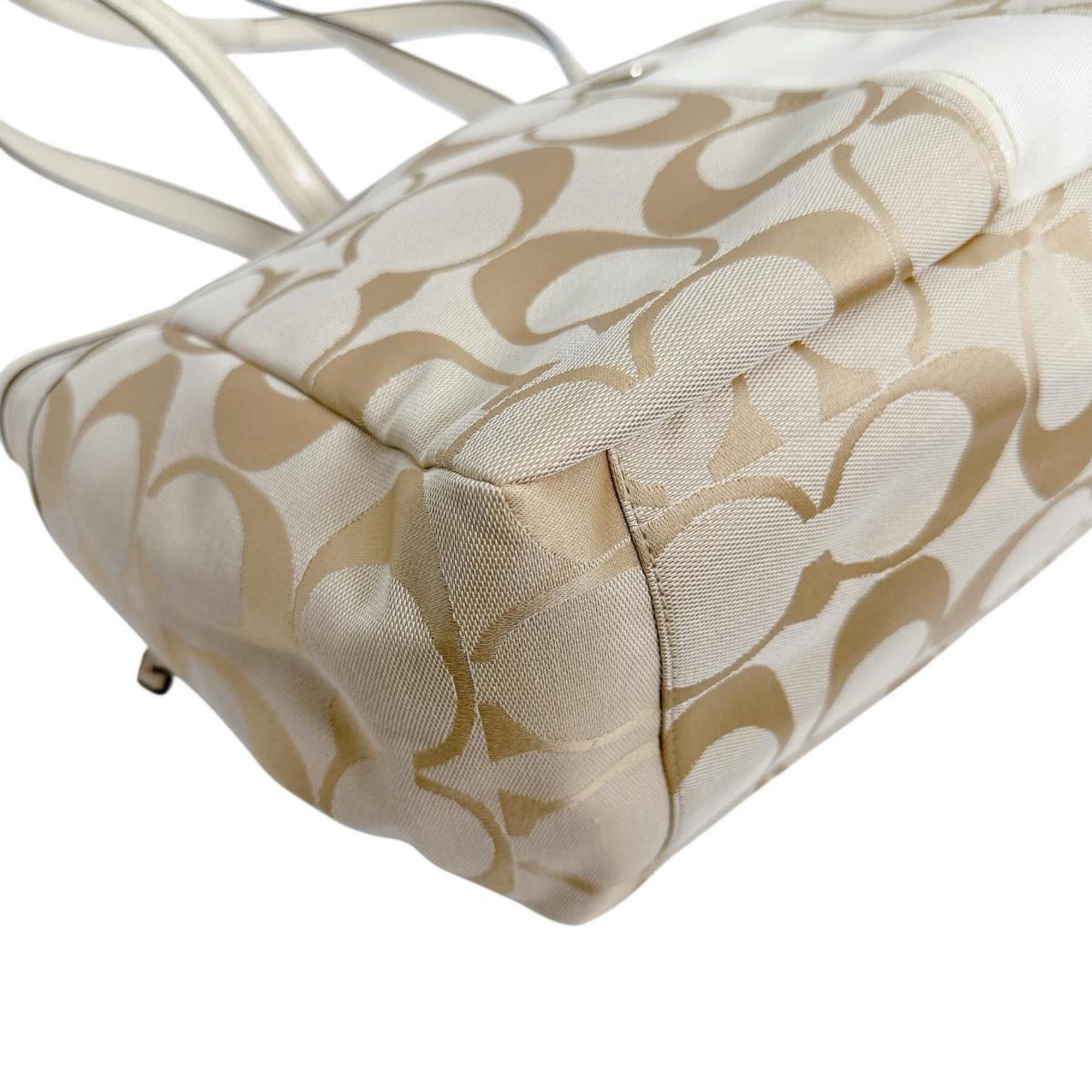 Coach Coach Mother's Canvas Handbag, Tote Bag, 2-Way A1381-F21865, Beige Size ONE SIZE - 6 Thumbnail