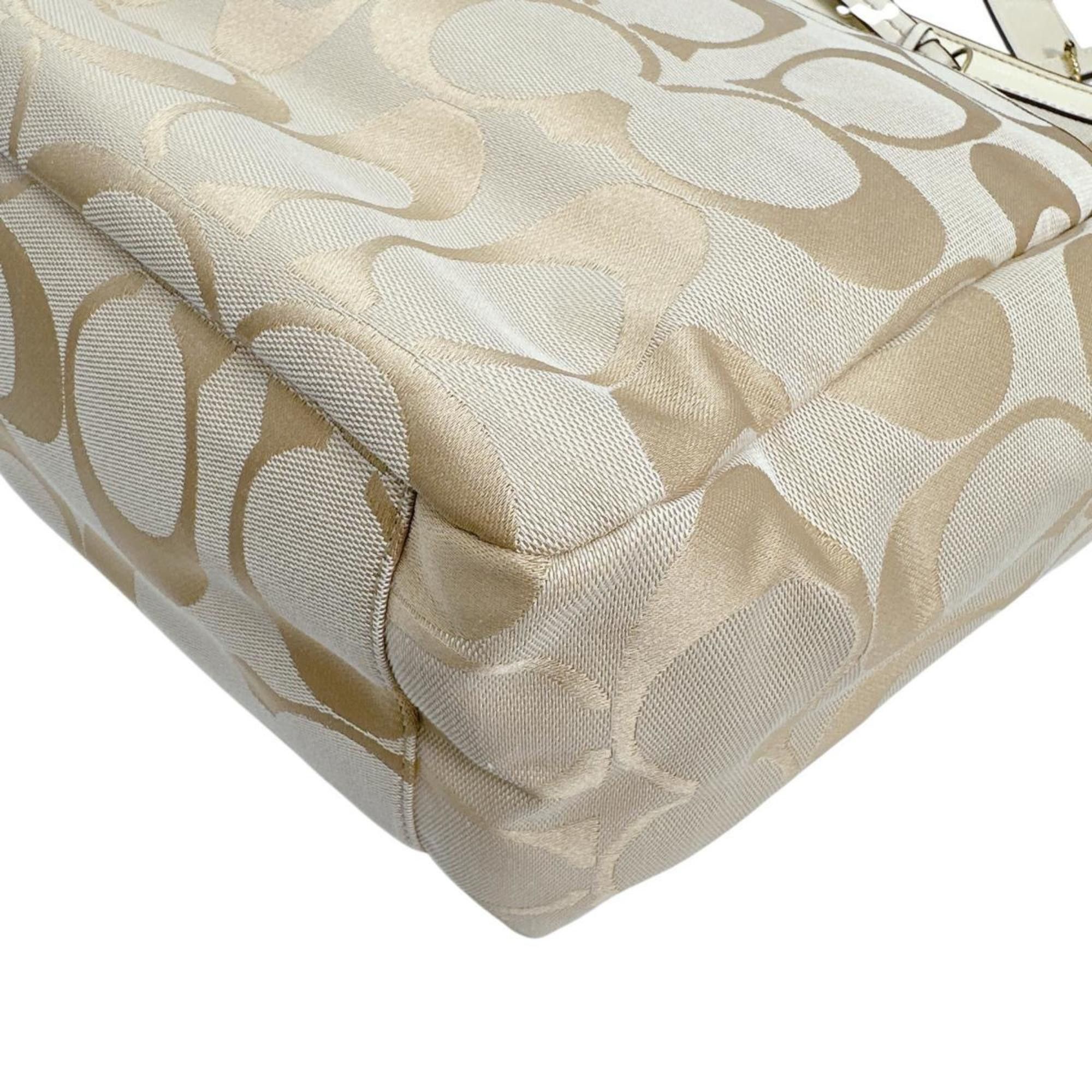 Coach Coach Mother's Canvas Handbag, Tote Bag, 2-Way A1381-F21865, Beige Size ONE SIZE - 7 Thumbnail