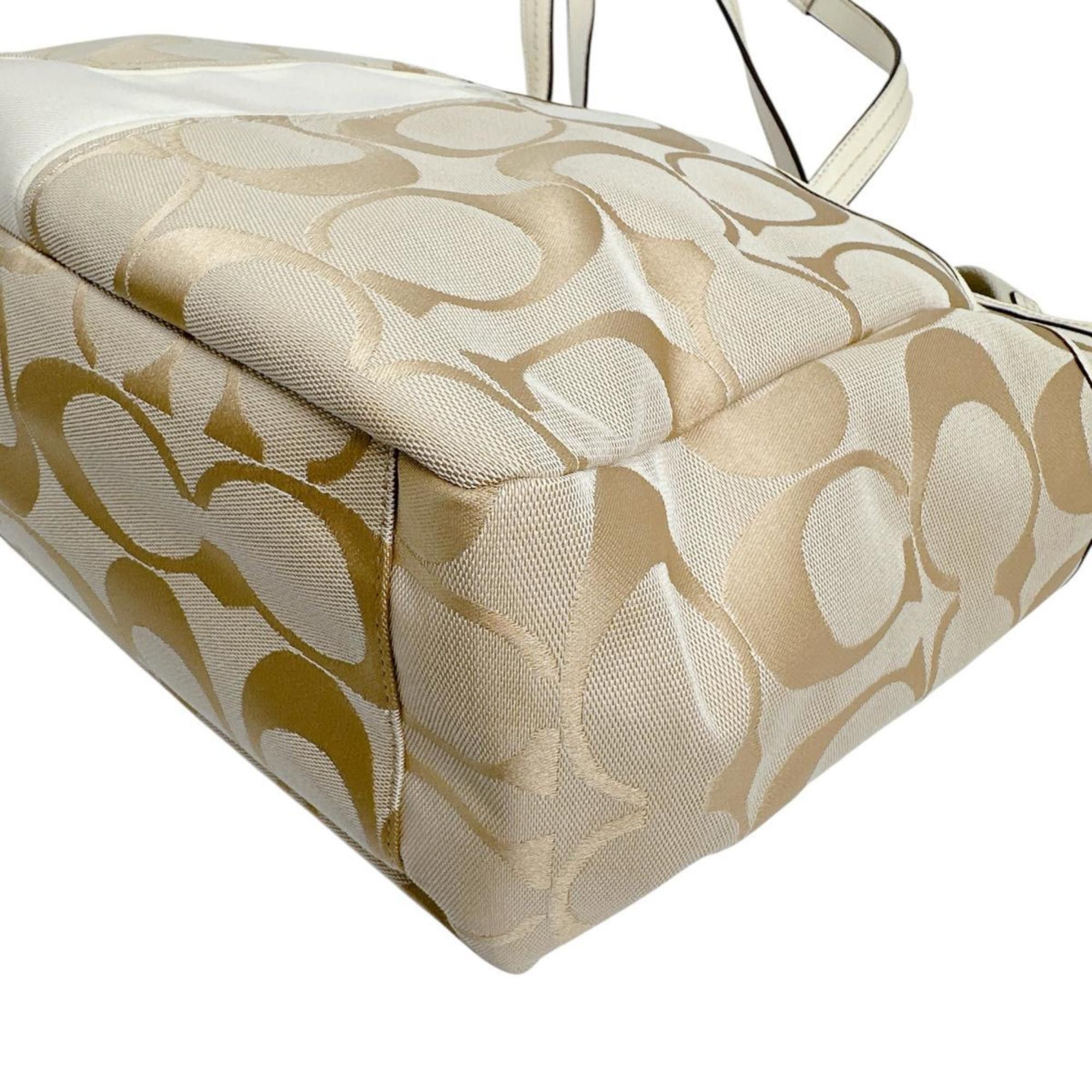 Coach Coach Mother's Canvas Handbag, Tote Bag, 2-Way A1381-F21865, Beige Size ONE SIZE - 5 Thumbnail