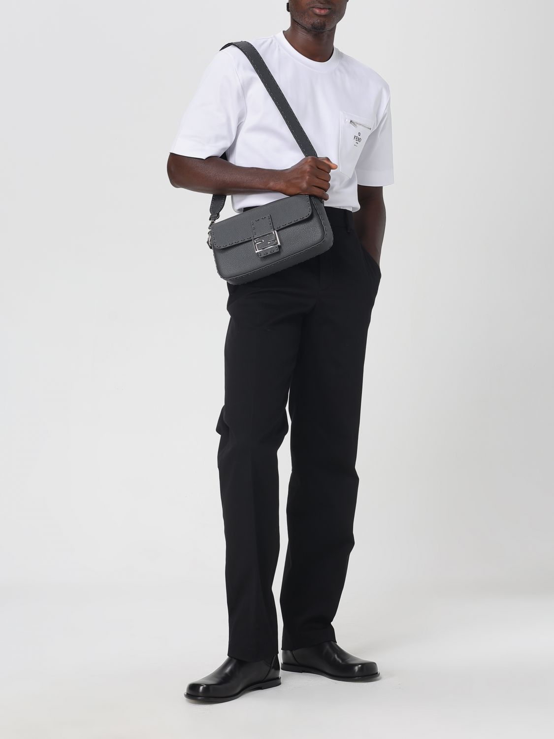 Fendi Fendi Shoulder Bag Men Charcoal Size ONE SIZE - 2 Thumbnail