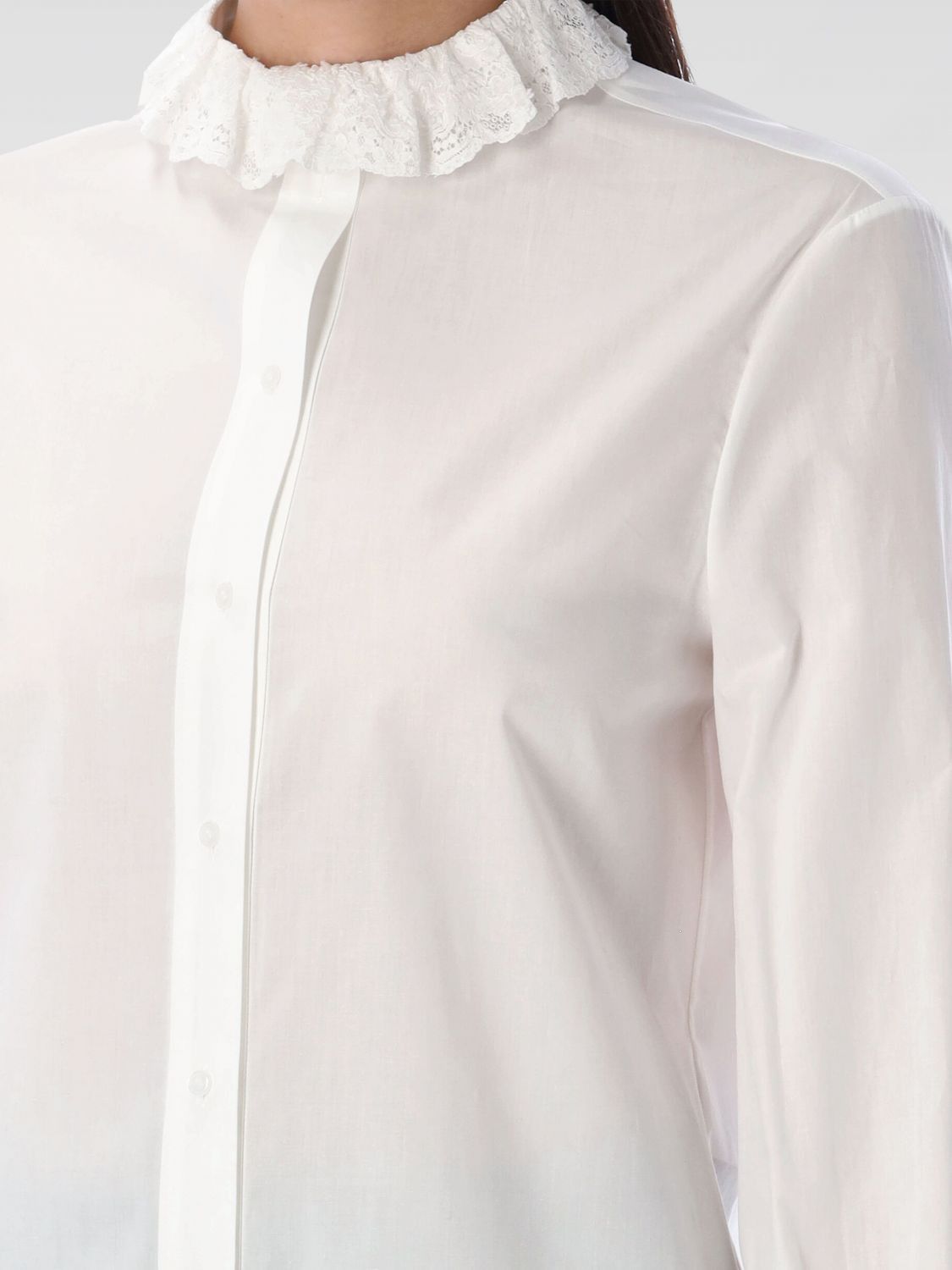 Saint Laurent Paris Saint Laurent Shirt Woman White Size XS / US 0-2 / IT 36-38 - 3 Thumbnail