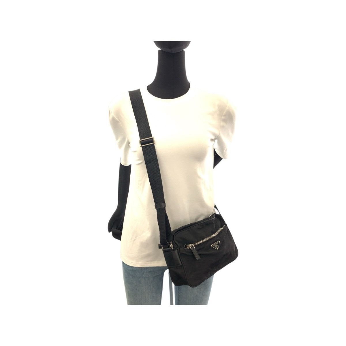 Prada Prada Prada Tessuto Nylon Shoulder Bag Leather Shoulder Bag DUTY FREE for USA Size ONE SIZE - 7 Thumbnail