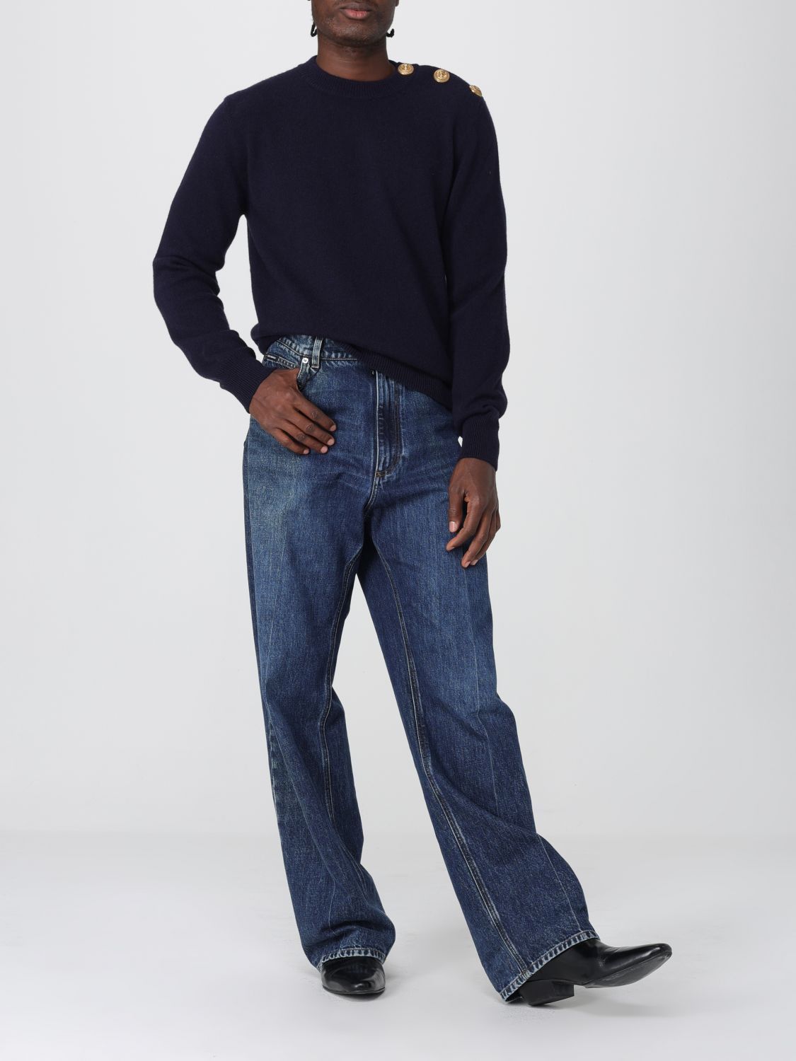 Balmain Balmain Sweater Men Navy Size US XL / EU 56 / 4 - 2 Thumbnail
