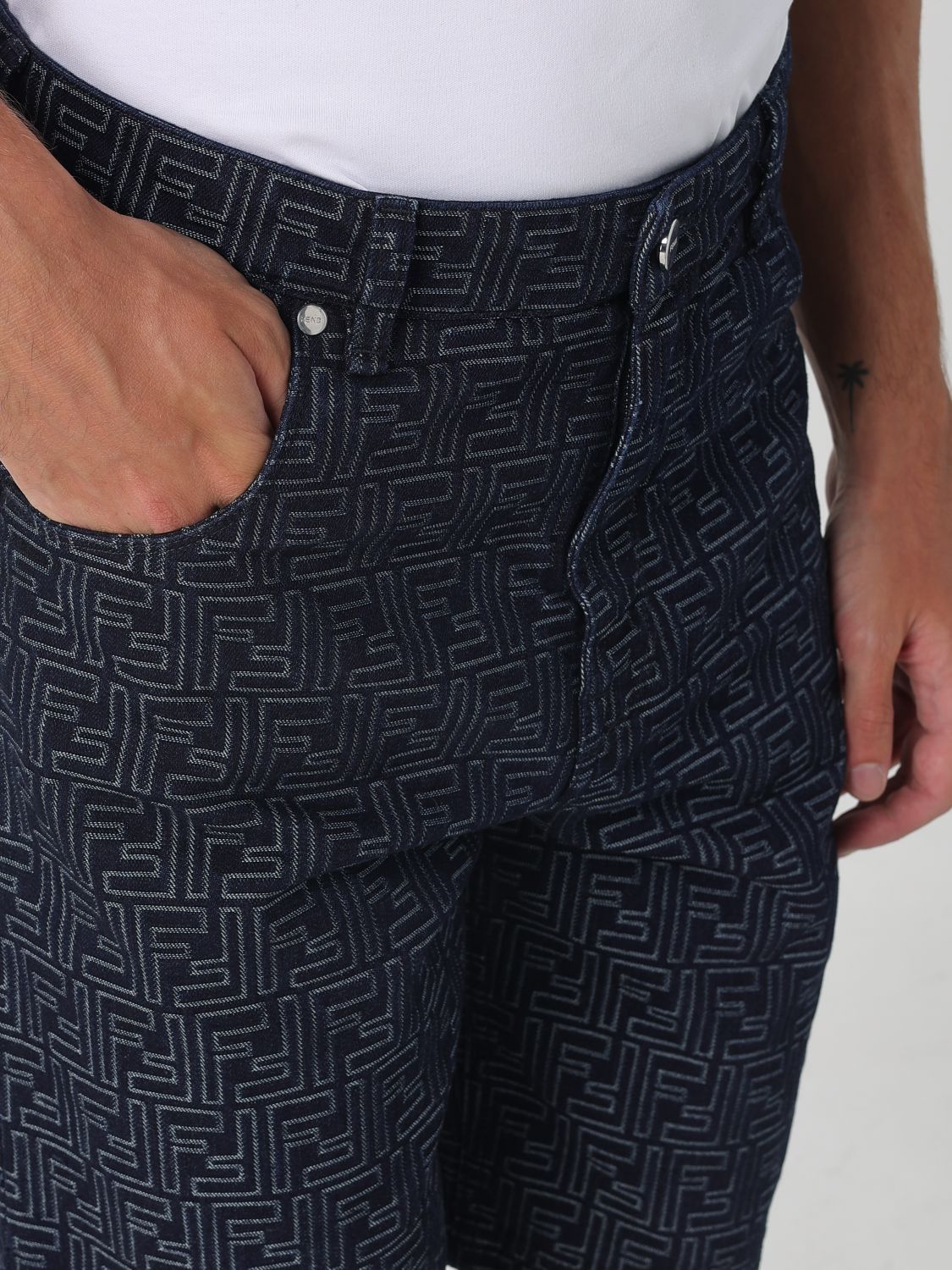 Fendi Fendi Short Men Indigo Size US 33 - 4 Thumbnail