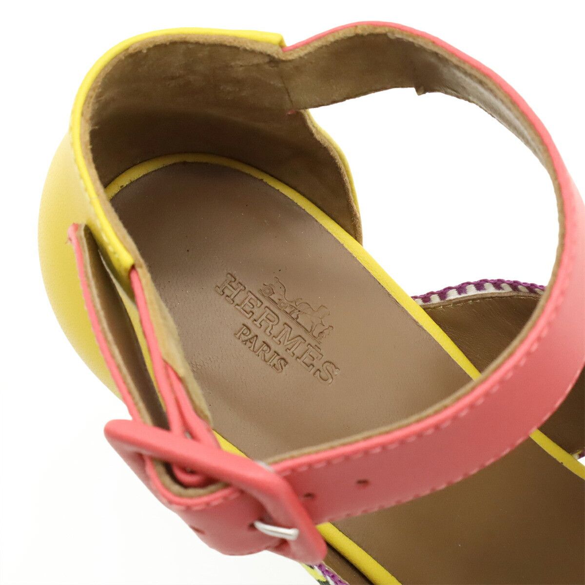 Hermes Hermes Hermes Ines Leather Wedge Sandals Leather Shoes Size ONE SIZE - 9 Thumbnail