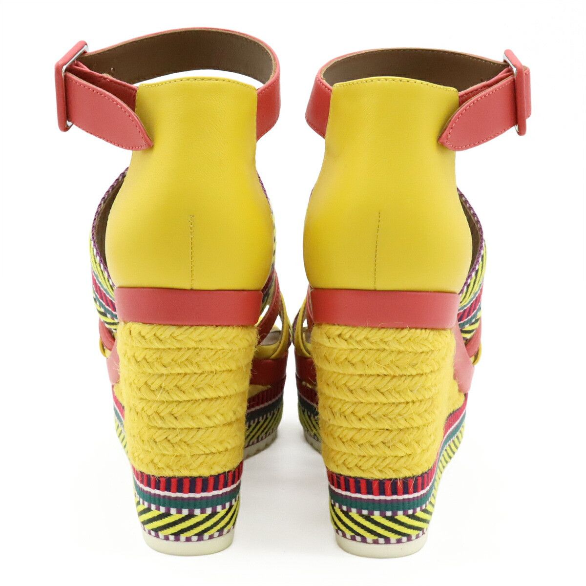 Hermes Hermes Hermes Ines Leather Wedge Sandals Leather Shoes Size ONE SIZE - 3 Thumbnail