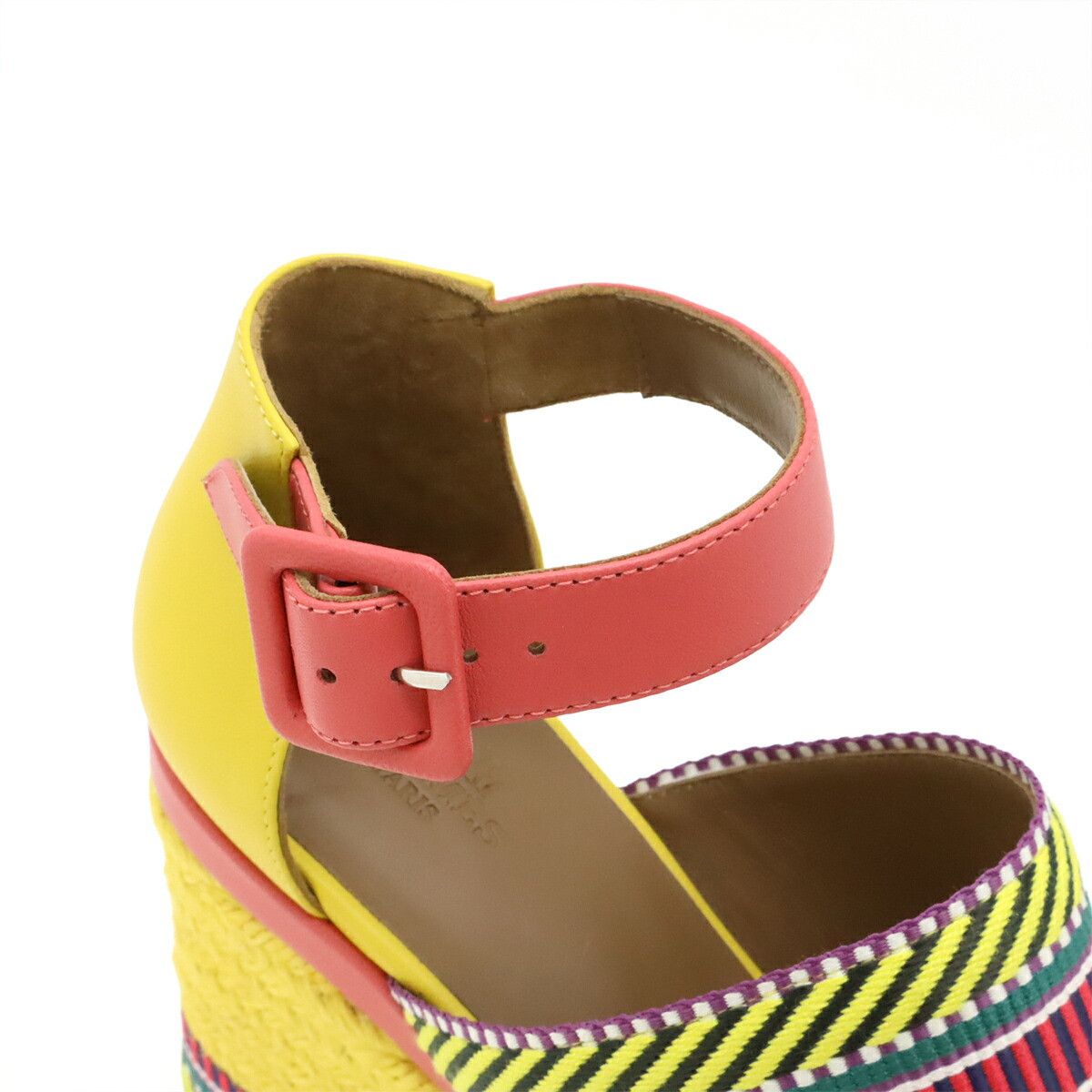 Hermes Hermes Hermes Ines Leather Wedge Sandals Leather Shoes Size ONE SIZE - 6 Thumbnail