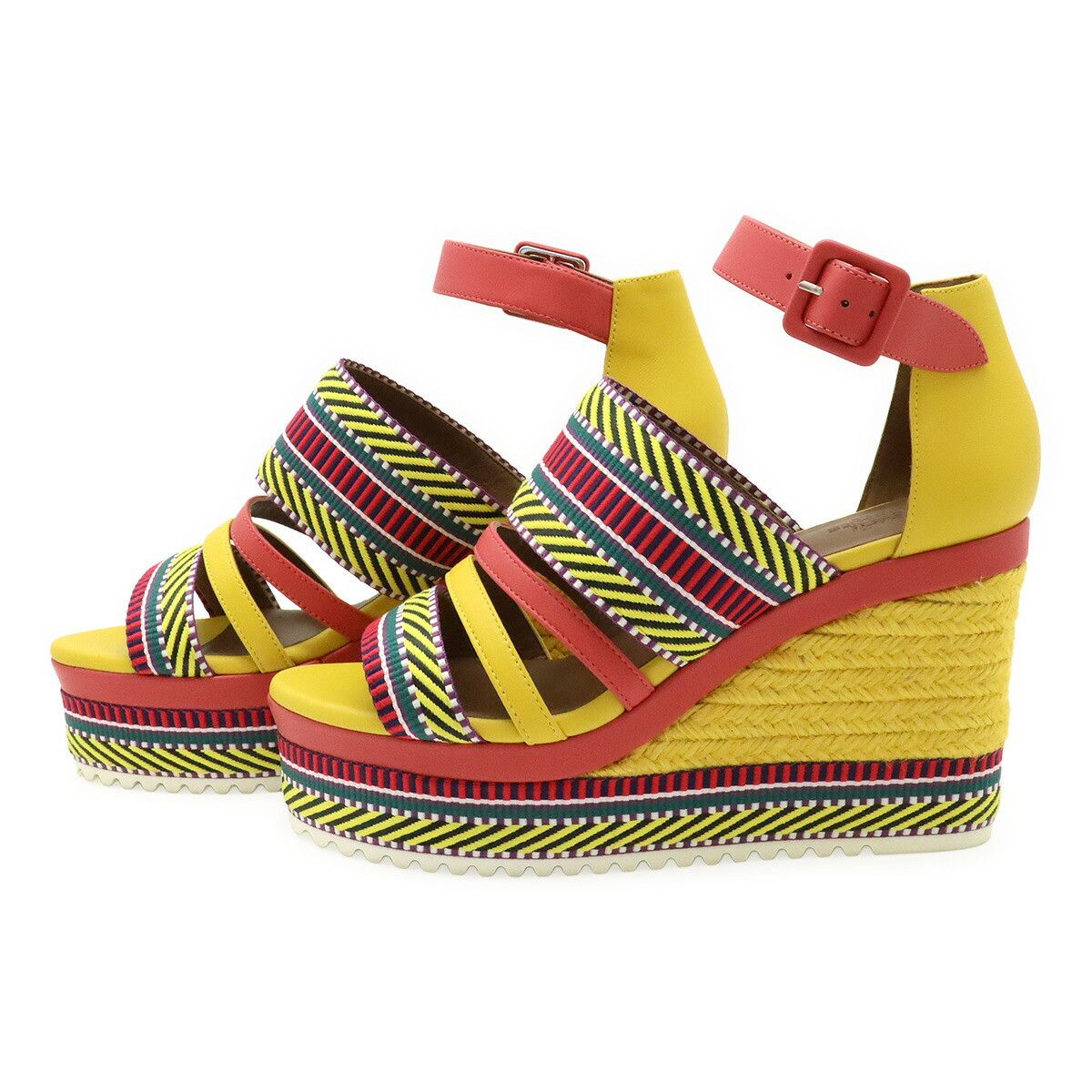 Hermes Hermes Hermes Ines Leather Wedge Sandals Leather Shoes Size ONE SIZE - 2 Thumbnail