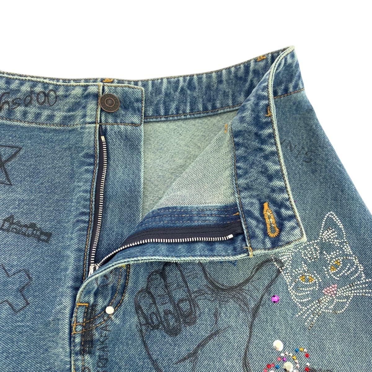 Balenciaga Balenciaga Balenciaga Graphic Print Denim Skirt Denim Skirts Size ONE SIZE - 5 Thumbnail