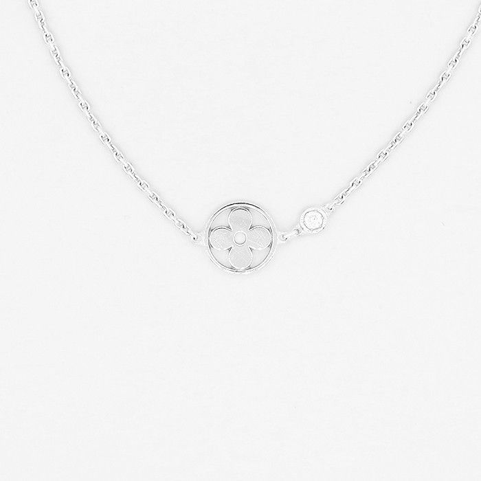 Louis Vuitton Louis Vuitton Louis Vuitton Q93279 Au750 Diamond Necklace Calfskin Necklace Q93279 Size ONE SIZE - 3 Thumbnail