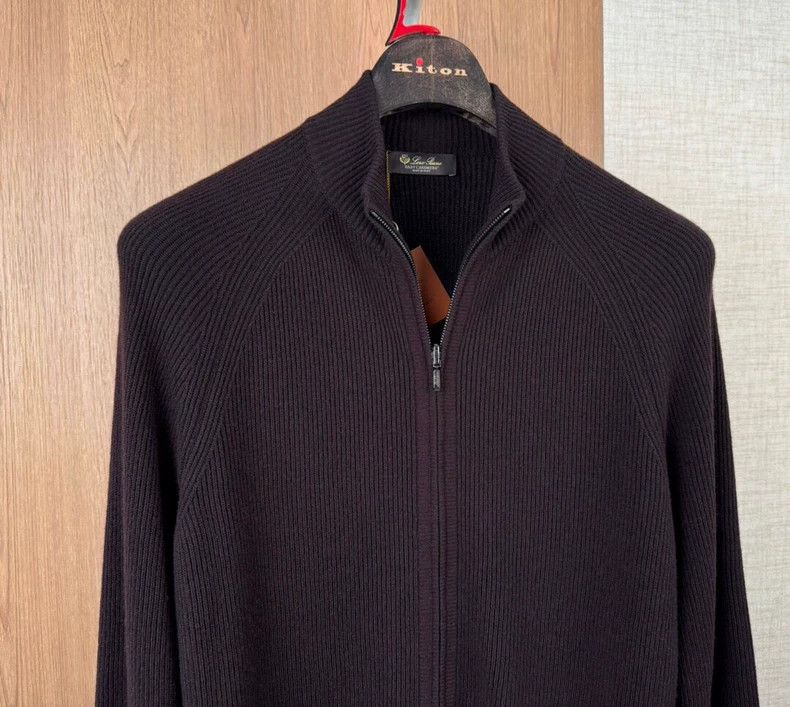 Loro Piana Loro Piana Cashmere Ribbed Zip Cardigan Size US L / EU 52-54 / 3 - 2 Thumbnail