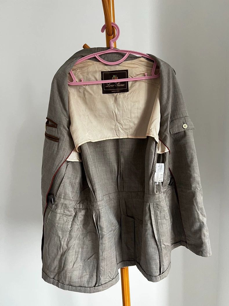 Loro Piana Loro Piana Silk Wool Blend Gray Trench Coat Size US XL / EU 56 / 4 - 3 Thumbnail