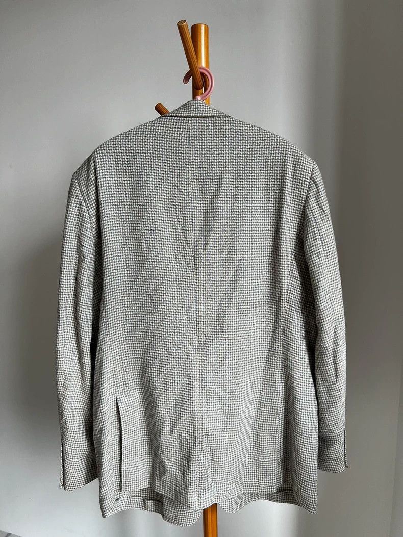 Loro Piana Loro Piana Blue Houndstooth Silk-Linen Blazer Size US XL / EU 56 / 4 - 2 Thumbnail