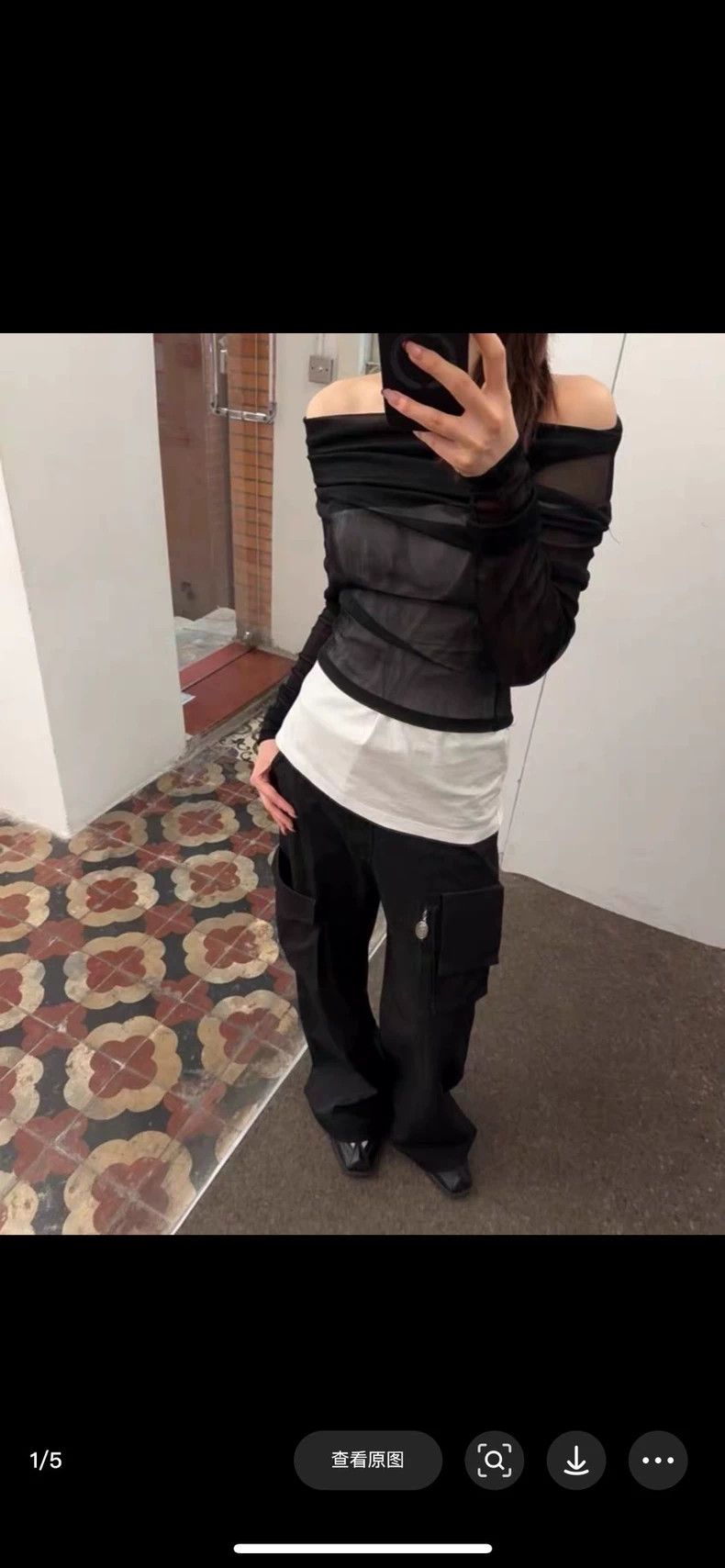 Maison Margiela Maison Margiela Mesh Off-Shoulder Top - dmc Size US M / EU 48-50 / 2 - 8 Thumbnail