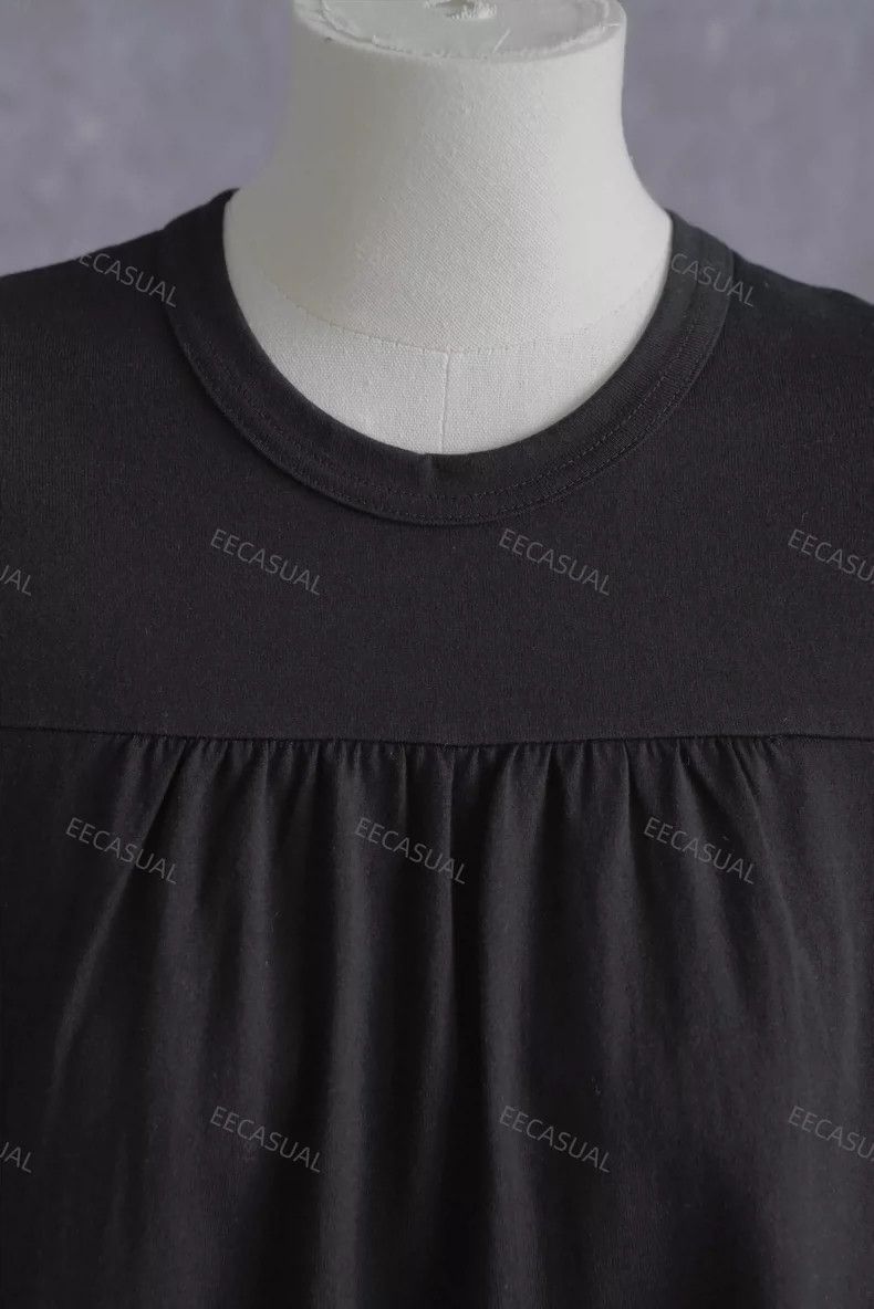 Comme des Garcons CDG Tricot Black Ruffled Hem Short Sleeve Top - dmc Size US M / EU 48-50 / 2 - 6 Thumbnail