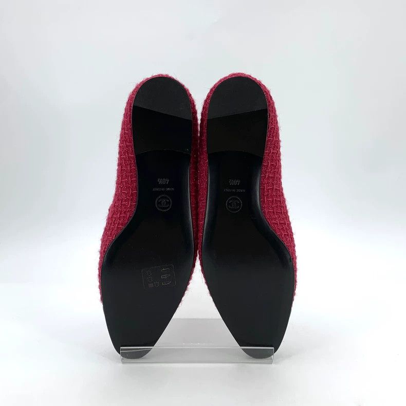 Chanel Chanel Red Chain Badge Knit Loafers - dmc Size US 10.5 / EU 43-44 - 5 Thumbnail