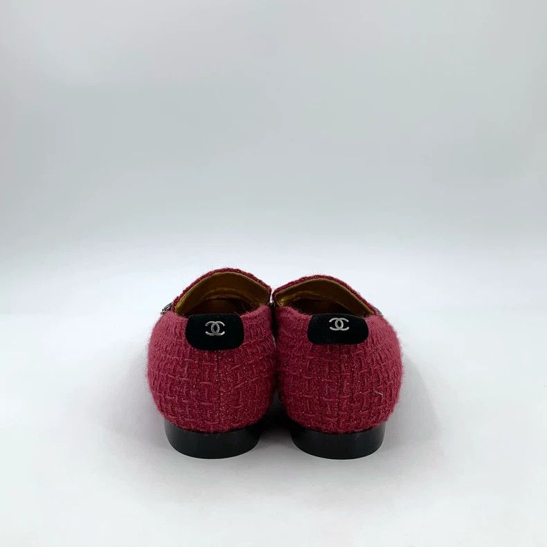 Chanel Chanel Red Chain Badge Knit Loafers - dmc Size US 10.5 / EU 43-44 - 4 Thumbnail