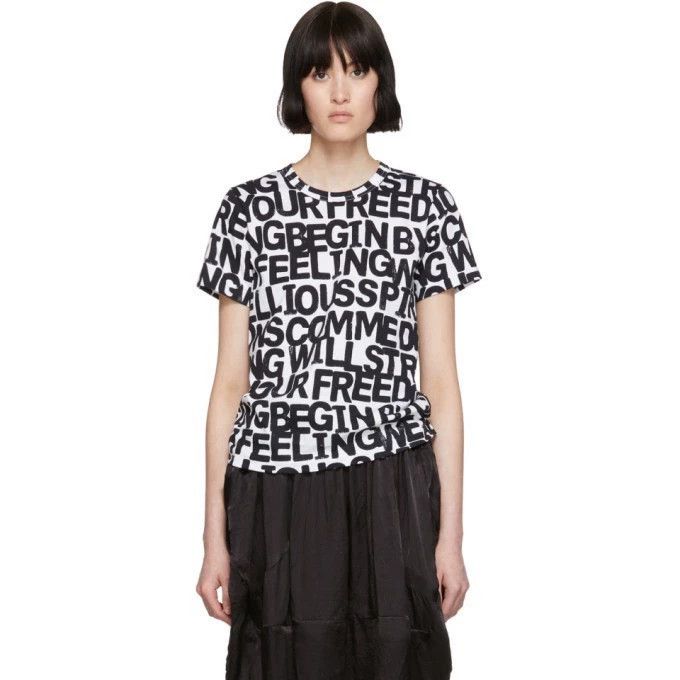 Comme des Garcons COMME des GARÇONS Black White Letter T-Shirt - dmc Size US M / EU 48-50 / 2 - 7 Thumbnail