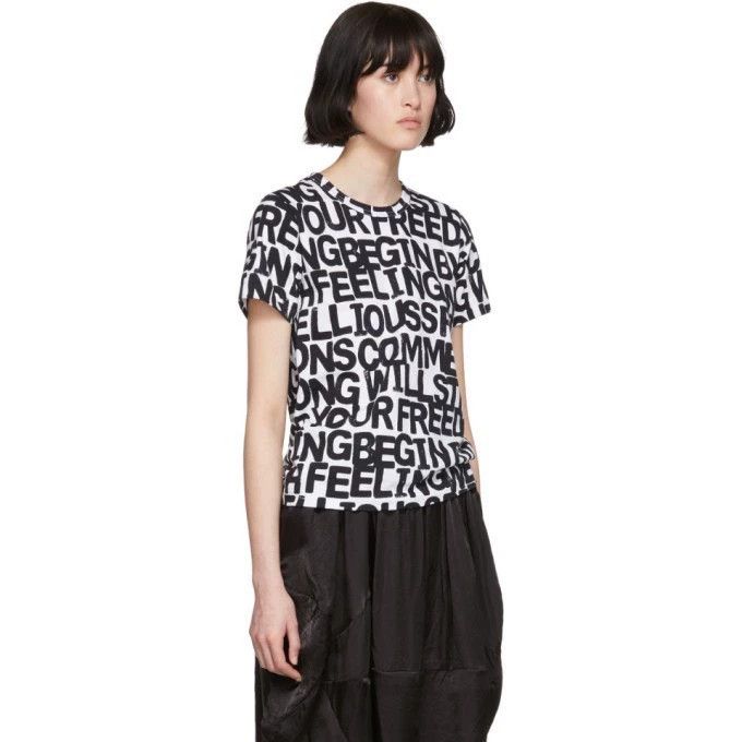 Comme des Garcons COMME des GARÇONS Black White Letter T-Shirt - dmc Size US M / EU 48-50 / 2 - 8 Thumbnail