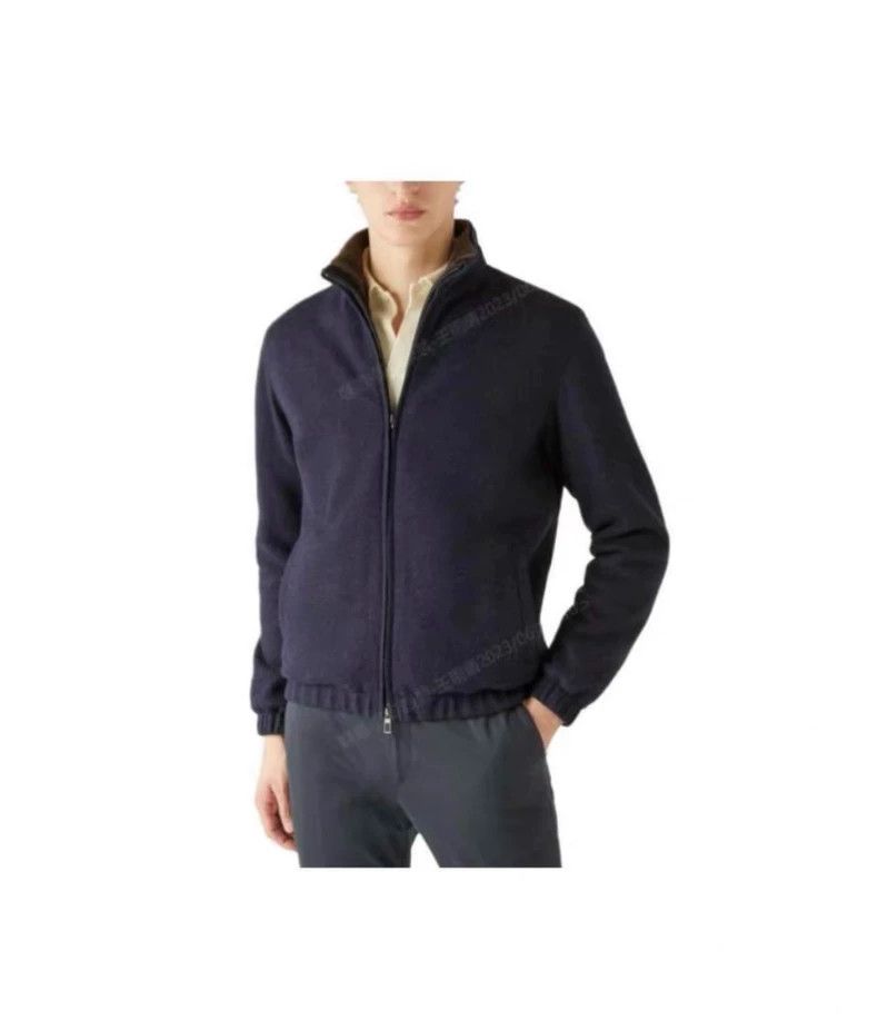 Loro Piana Loro Piana Blue Zip Jacket with Fur Lining - dmc Size US L / EU 52-54 / 3 - 5 Thumbnail