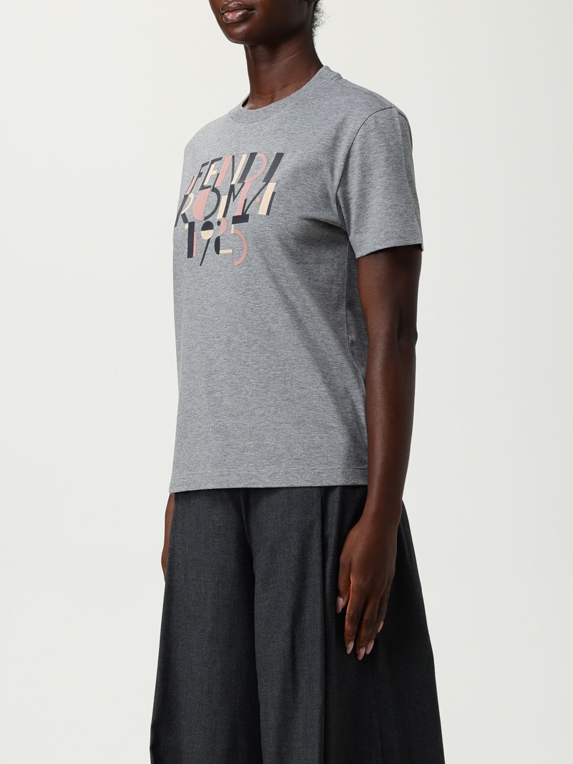 Fendi Fendi T-Shirt Woman Grey Size M / US 6-8 / IT 42-44 - 4 Thumbnail