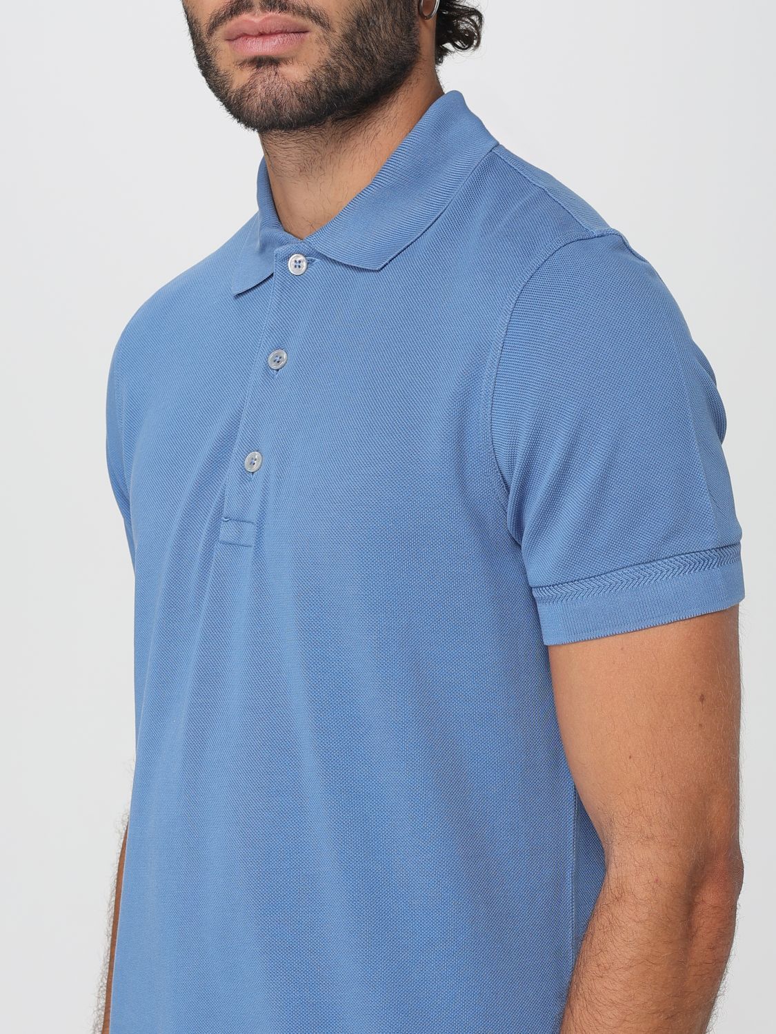 Tom Ford Tom Ford Polo Shirt Men Gnawed Blue Size US XL / EU 56 / 4 - 3 Thumbnail