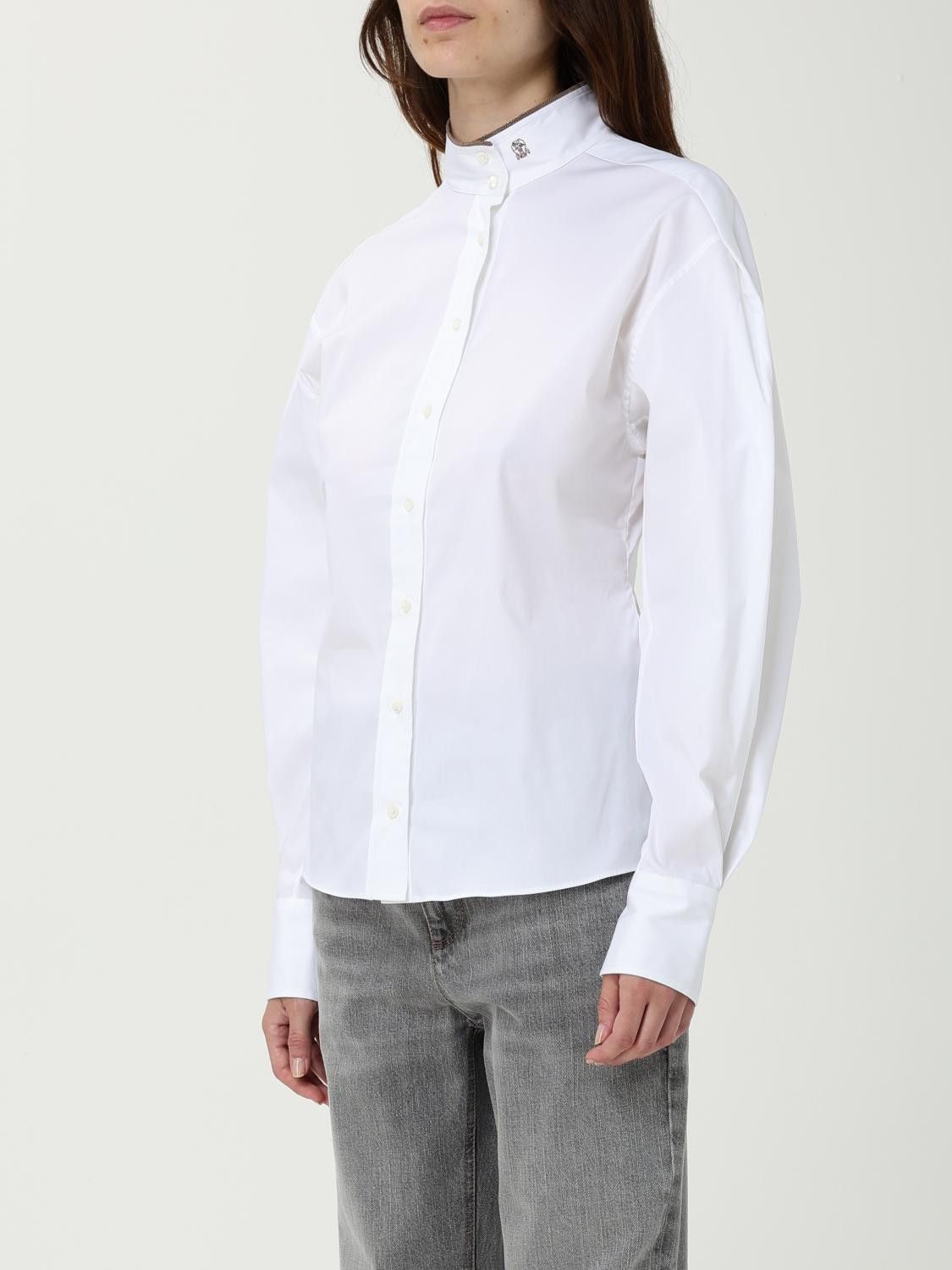 Brunello Cucinelli Brunello Cucinelli Shirt Woman White Size S / US 4 / IT 40 - 4 Thumbnail