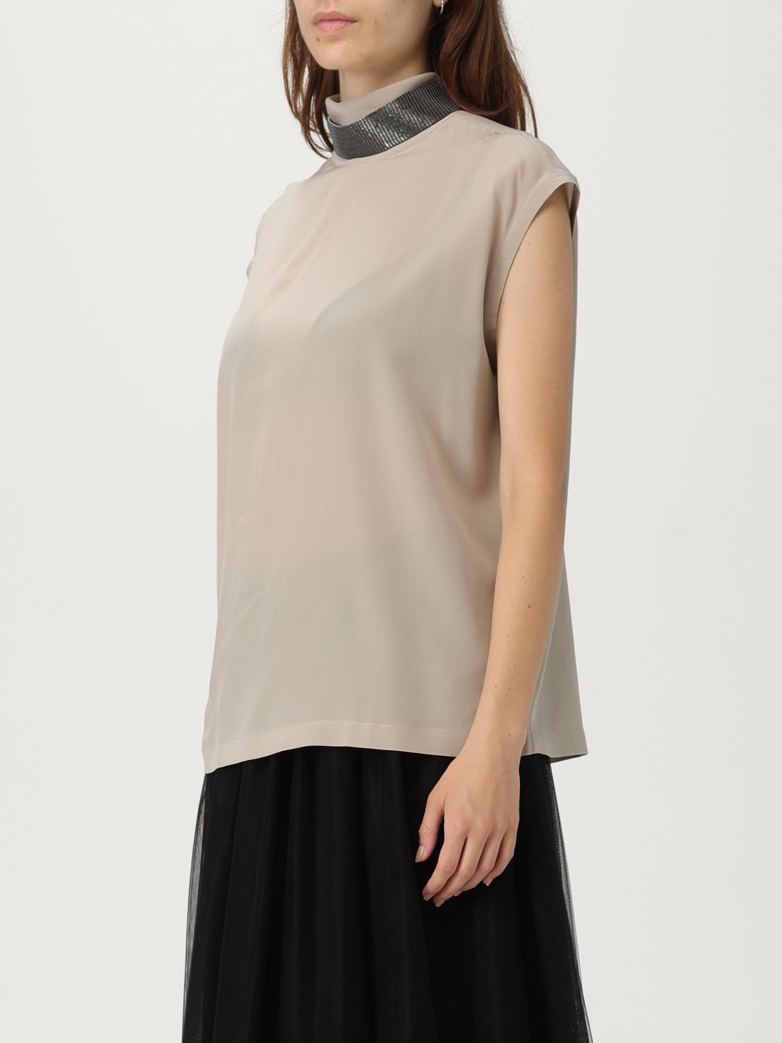 Brunello Cucinelli Brunello Cucinelli Shirt Woman Silver Size M / US 6-8 / IT 42-44 - 3 Thumbnail