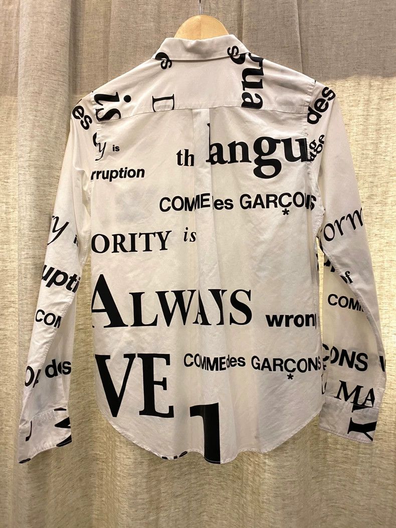 Comme des Garcons COMME des GARCONS Slogan Print Shirt - dmc Size US M / EU 48-50 / 2 - 2 Thumbnail