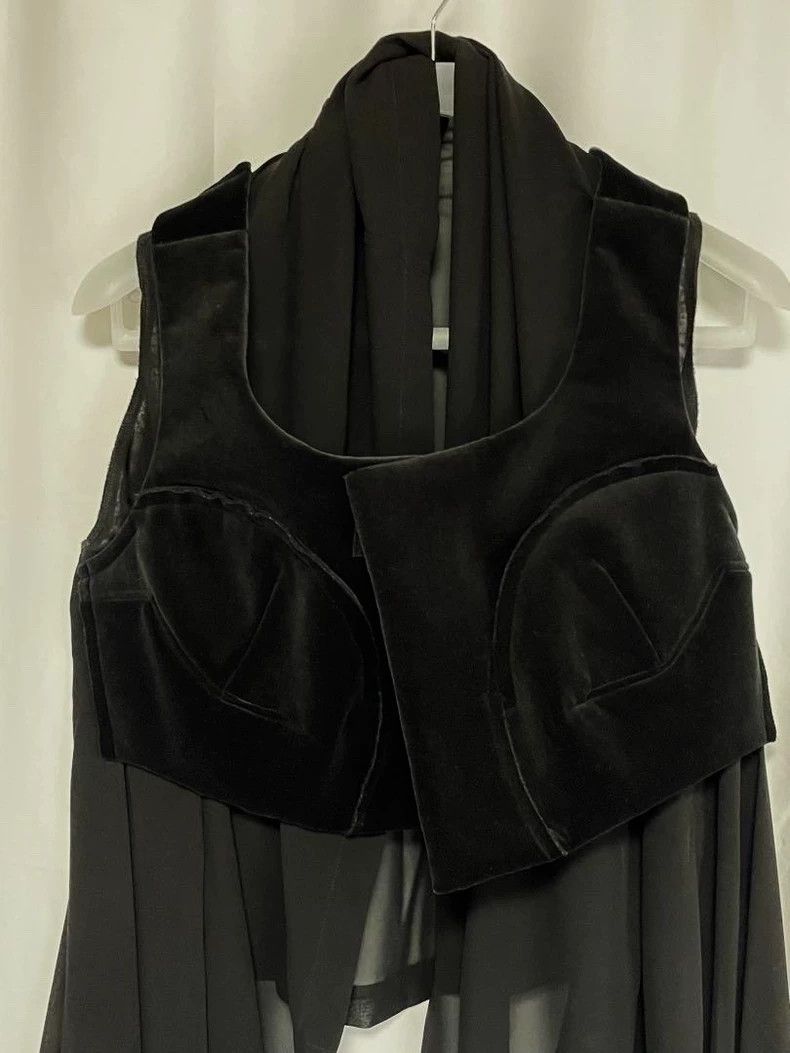 Comme des Garcons CDG Black Velvet Mesh Vest Outerwear - dmc Size US M / EU 48-50 / 2 - 2 Thumbnail