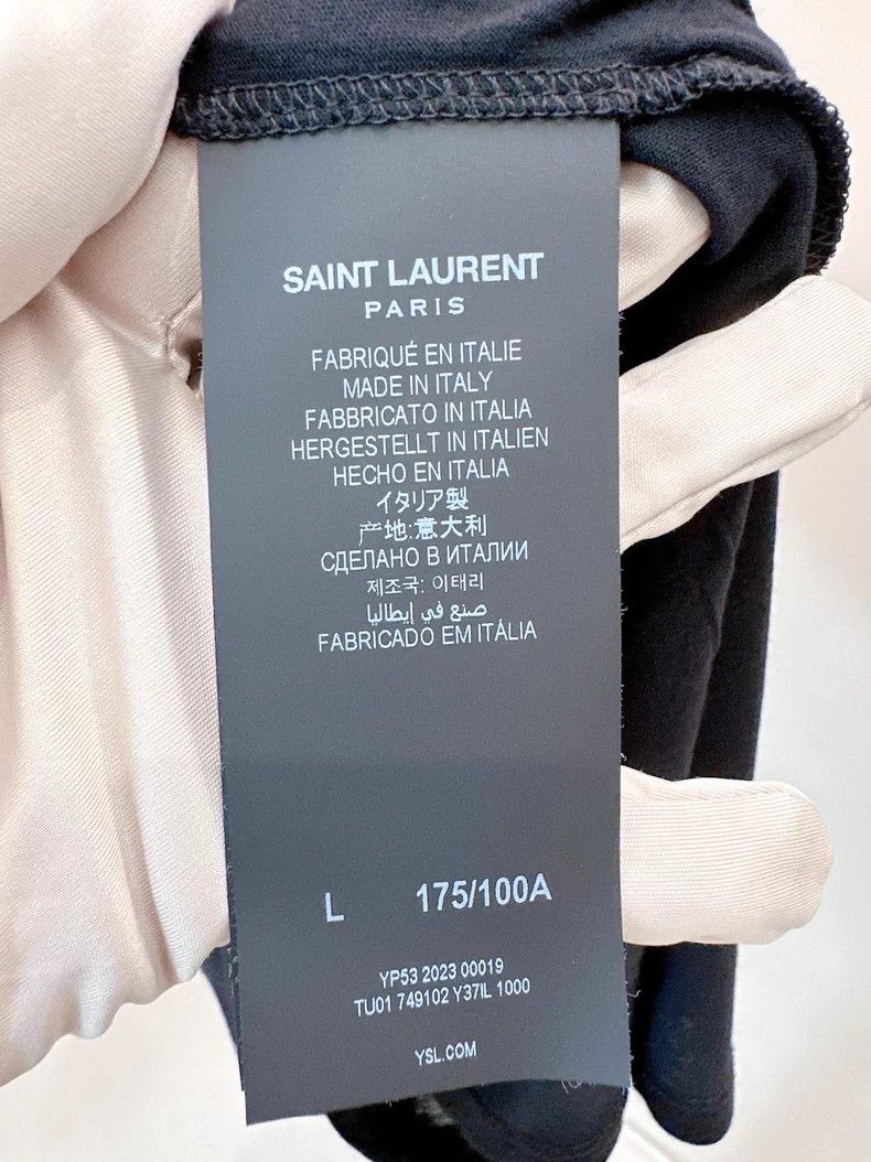 Yves Saint Laurent YSL Black Embroidered Logo T-Shirt - dmc Size US L / EU 52-54 / 3 - 4 Thumbnail