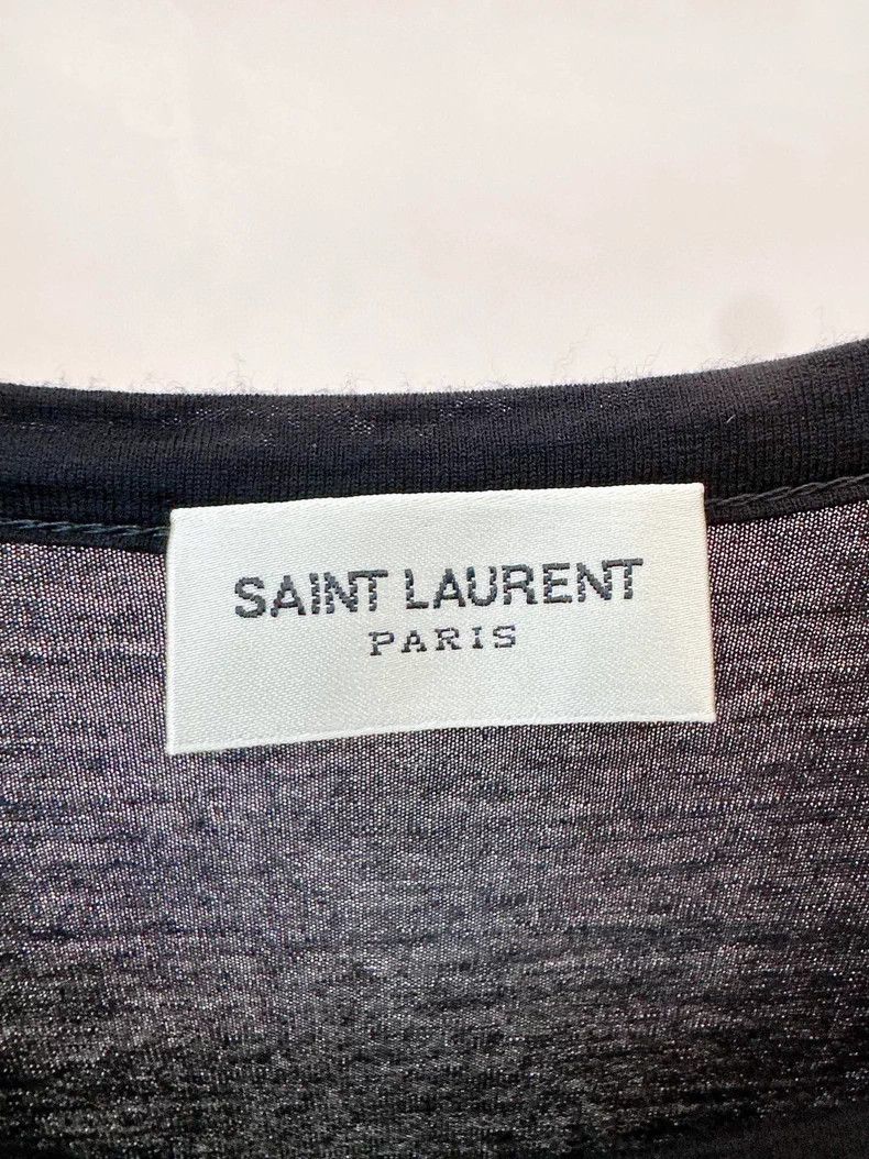 Yves Saint Laurent YSL Black Embroidered Logo T-Shirt - dmc Size US L / EU 52-54 / 3 - 3 Thumbnail