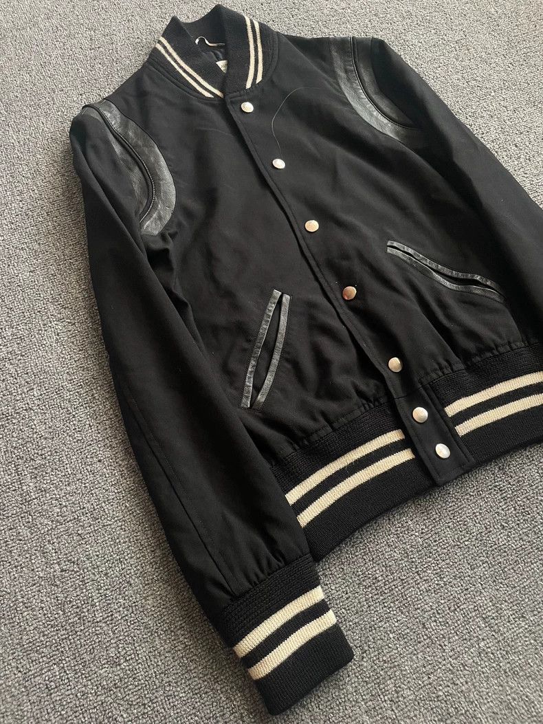 Saint Laurent Paris Saint Laurent Black Varsity Jacket - dmc Size US L / EU 52-54 / 3 - 3 Thumbnail