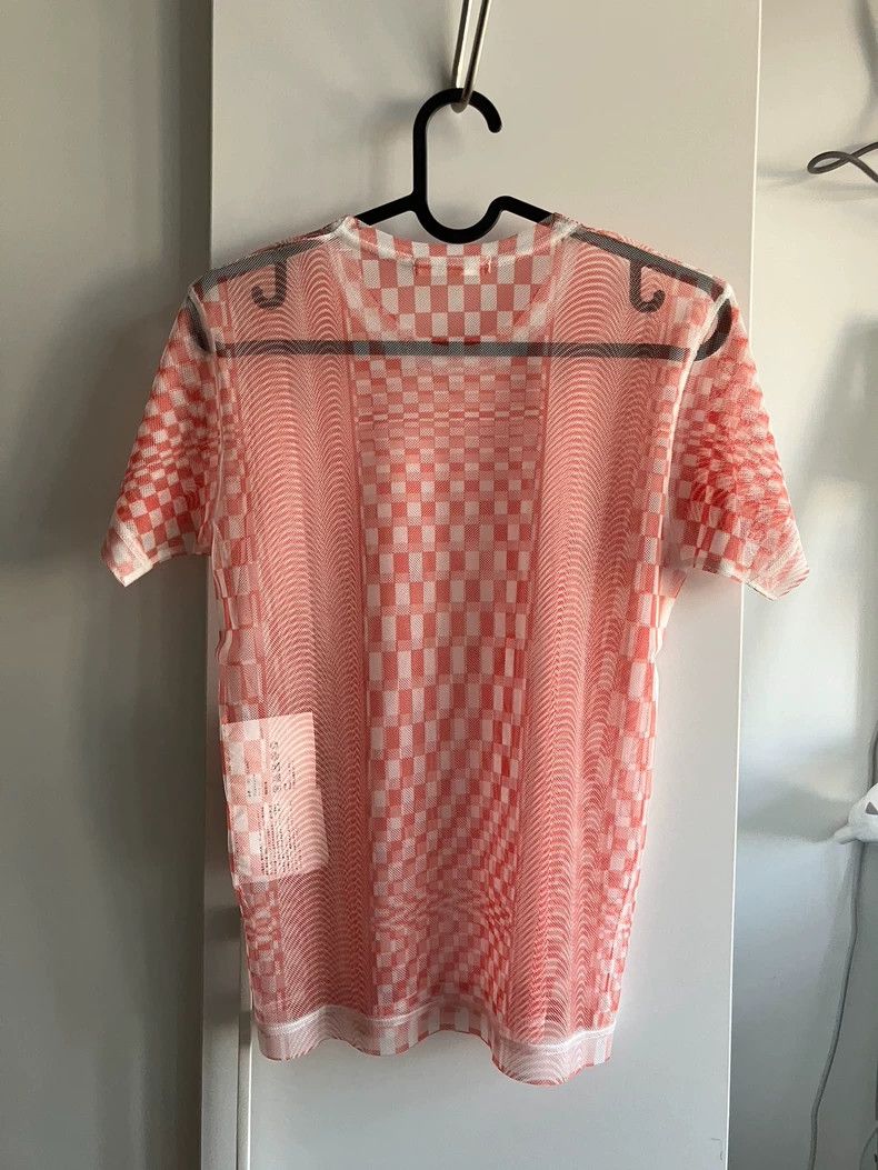 Comme des Garcons Comme des Garçons Red Check Mesh Short-Sleeve Top - dmc Size US M / EU 48-50 / 2 - 6 Thumbnail