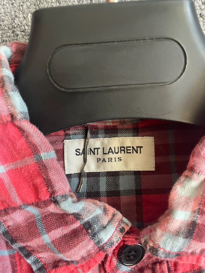 Saint Laurent Paris Saint Laurent Red Plaid Button-Up Shirt - dmc Size US S / EU 44-46 / 1 - 4 Thumbnail