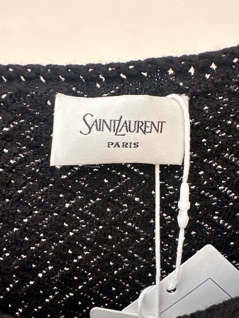 Yves Saint Laurent YSL Black Hollow Knit Dress - dmc Size US L / EU 52-54 / 3 - 3 Thumbnail