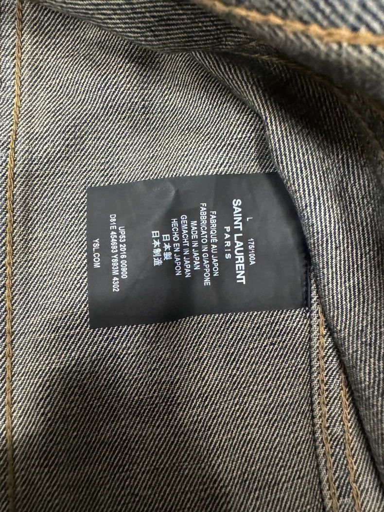 Saint Laurent Paris YSL Denim Jacket with Shark Embroidery - dmc Size US L / EU 52-54 / 3 - 4 Thumbnail